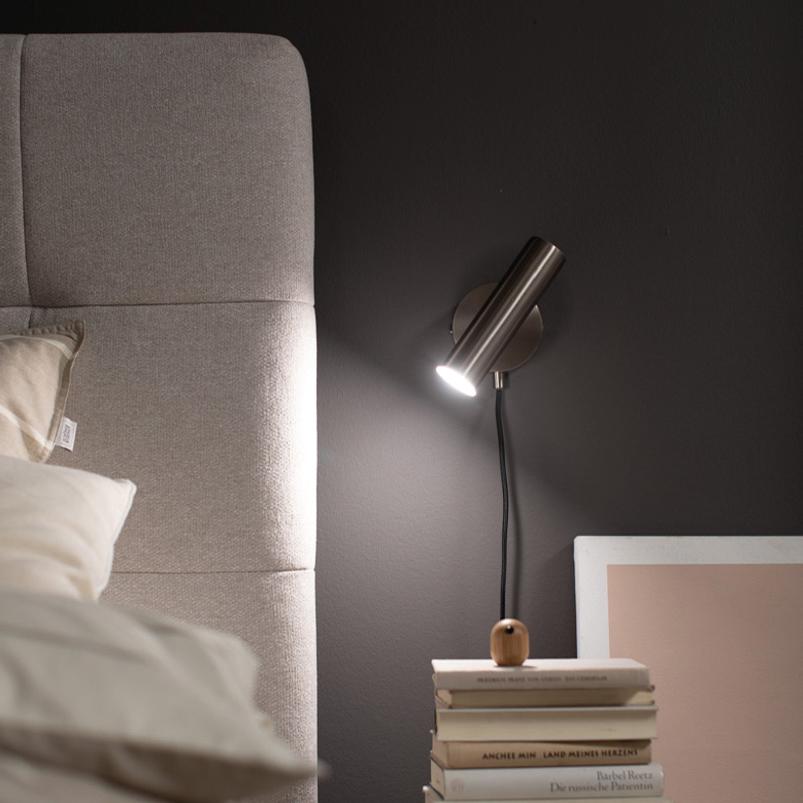 Schöner Wohnen Stina LED-Wandlampe nickel dimmbar