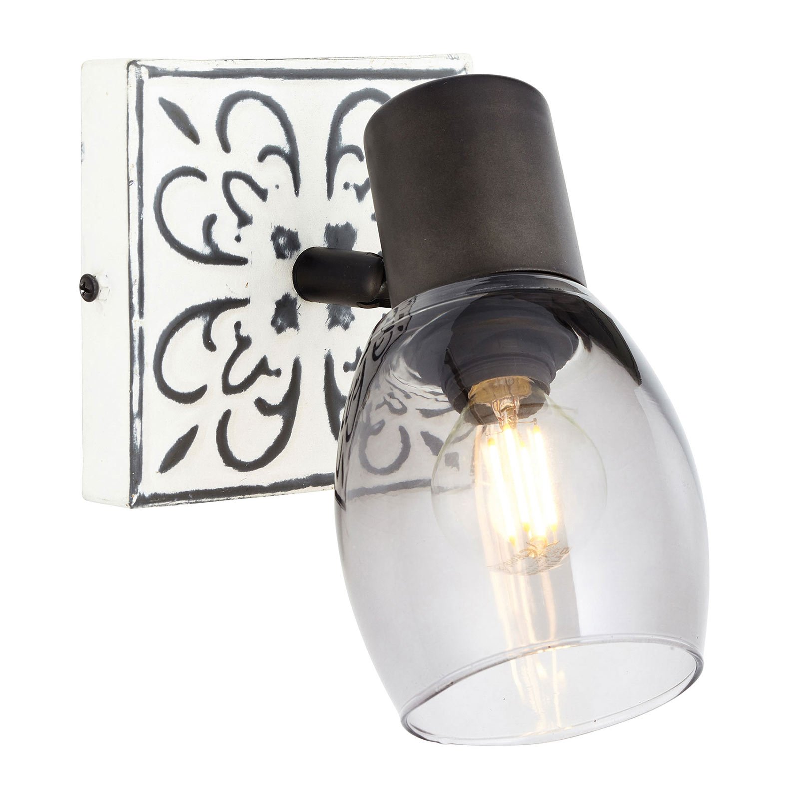 Brilliant Tolosa wall light, pivotable glass lampshade, for Living / Dining Room, metal, glass, E14, 6 W, energy efficiency: A++, W: 12 cm, H: 20 cm