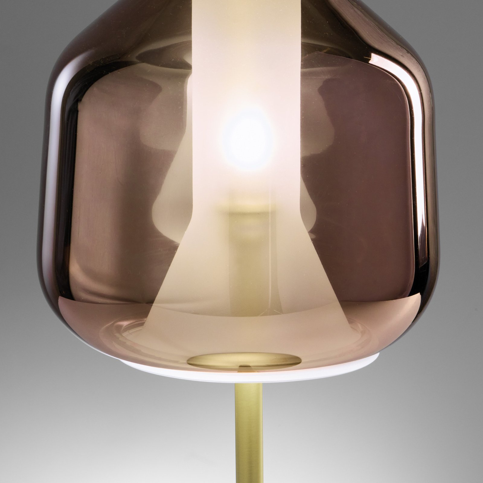 Tischlampe X-Ray, kupferfarben/goldfarben, Höhe 32,5 cm Glas