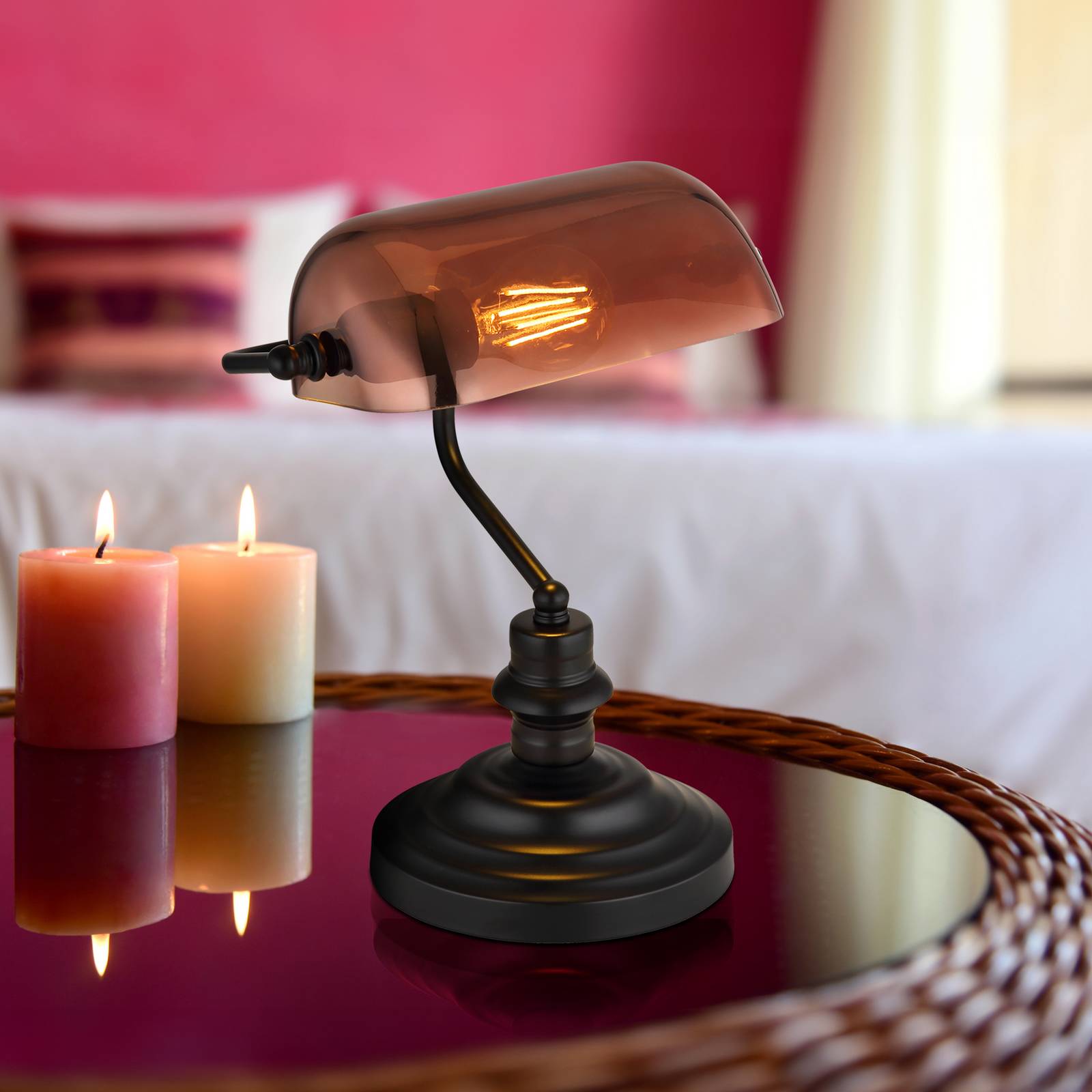 Tischleuchte Antique, kupferfarben/schwarz matt, Höhe 37 cm günstig online kaufen