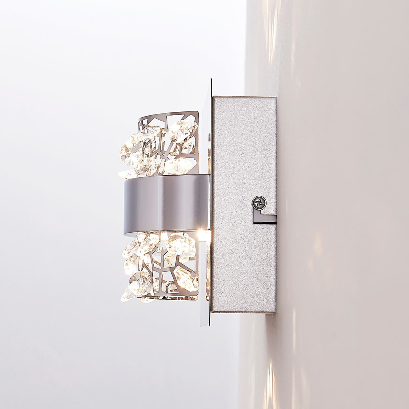 LED-Wandlampe Neelie mit Glassteinen, 1-flammig