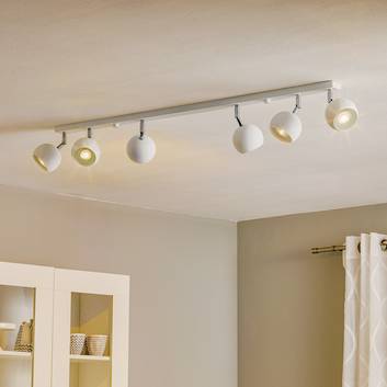 Plafondspot Flame, wit, 6-lamps