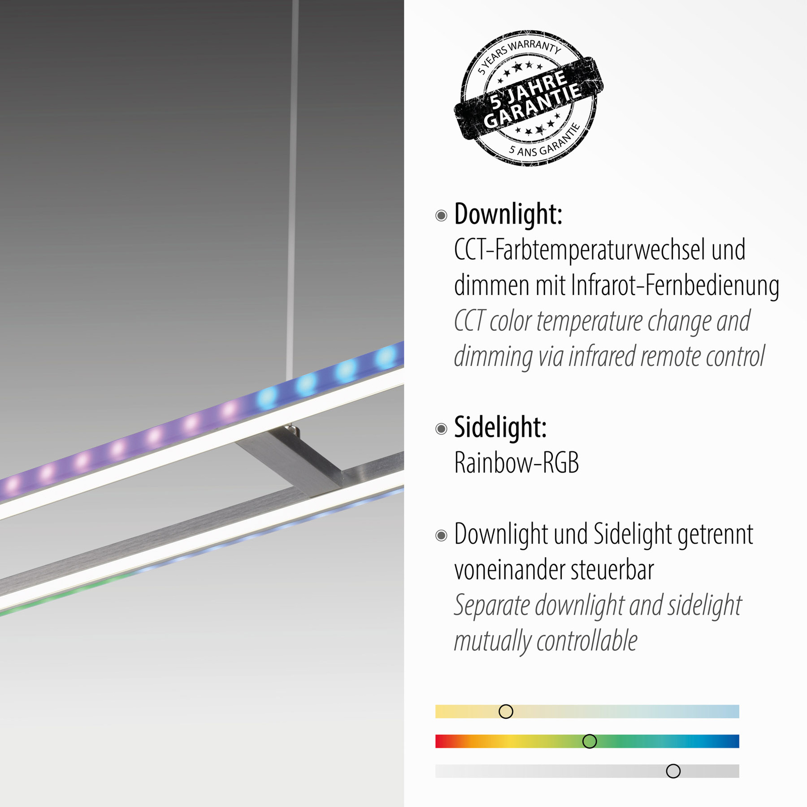 LED pakabinamas šviestuvas Felix60, 100x14cm