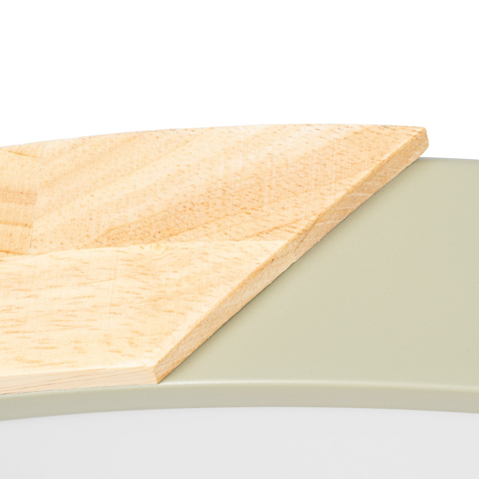 Plafón LED Lynorri de PRIOS, Ø 52 cm, verde, acabado en madera Plafón LED Lynorri de PRIOS, Ø 52 cm, verde, acabado en madera