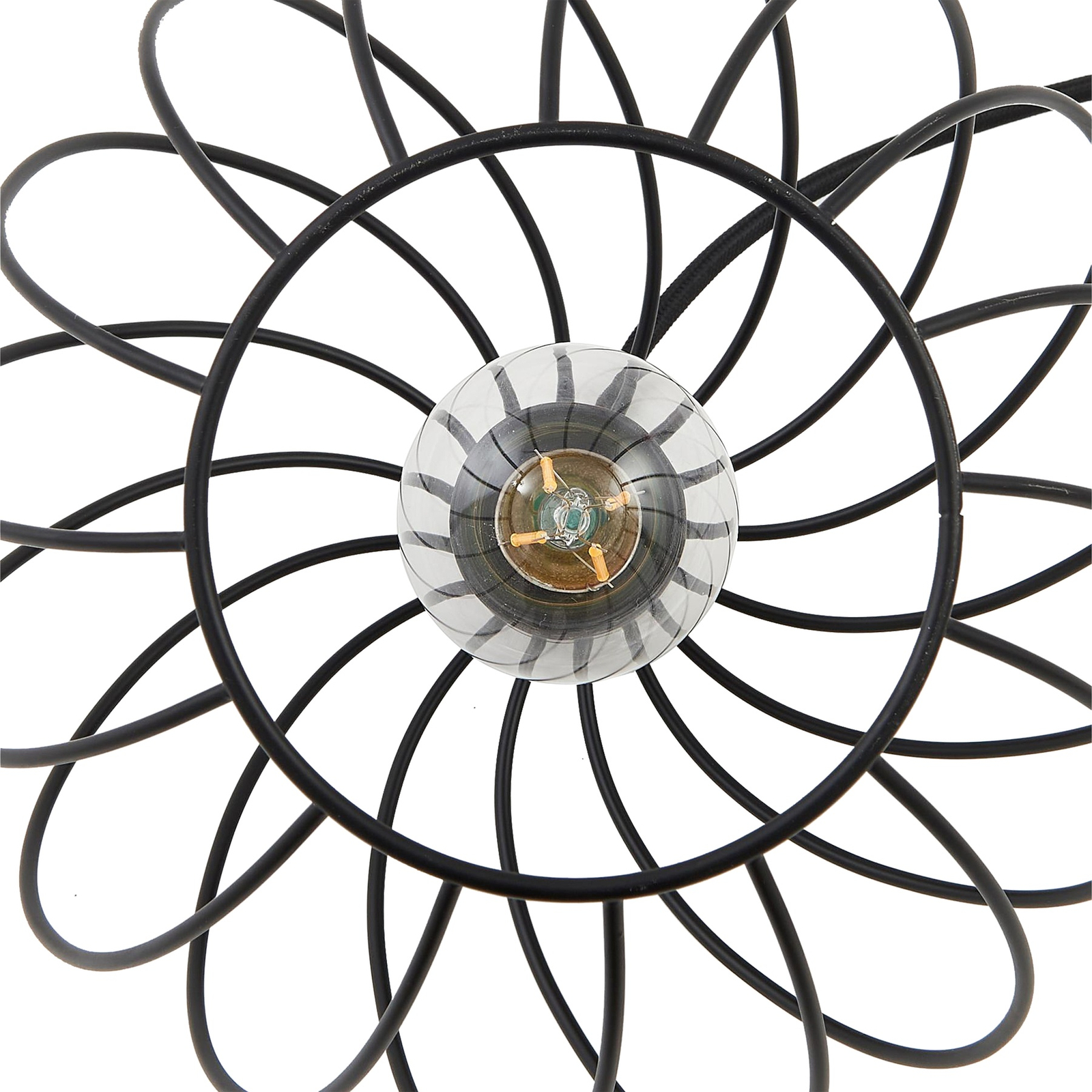 Lindby pendant light Danika, round, Ø 50 cm, black, metal