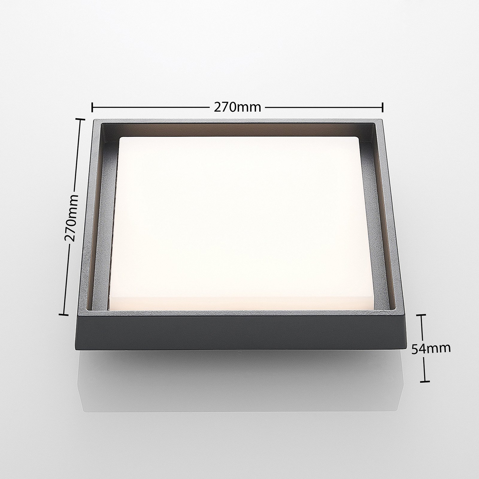 Plafón LED para exterior Birta, angular, 27 cm