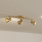 Seras plafondspot, geborsteld messing-goud, 3-lamps