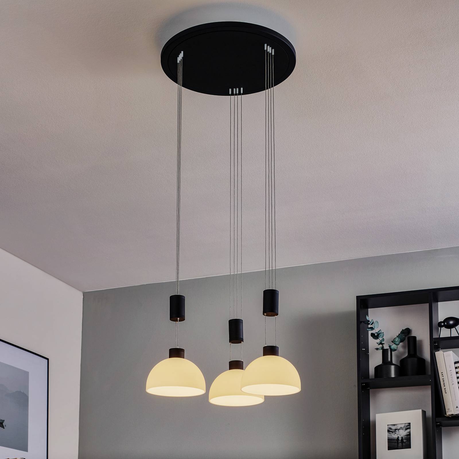 Rothfels Laurena Suspension LED 3 lampes ronde noire