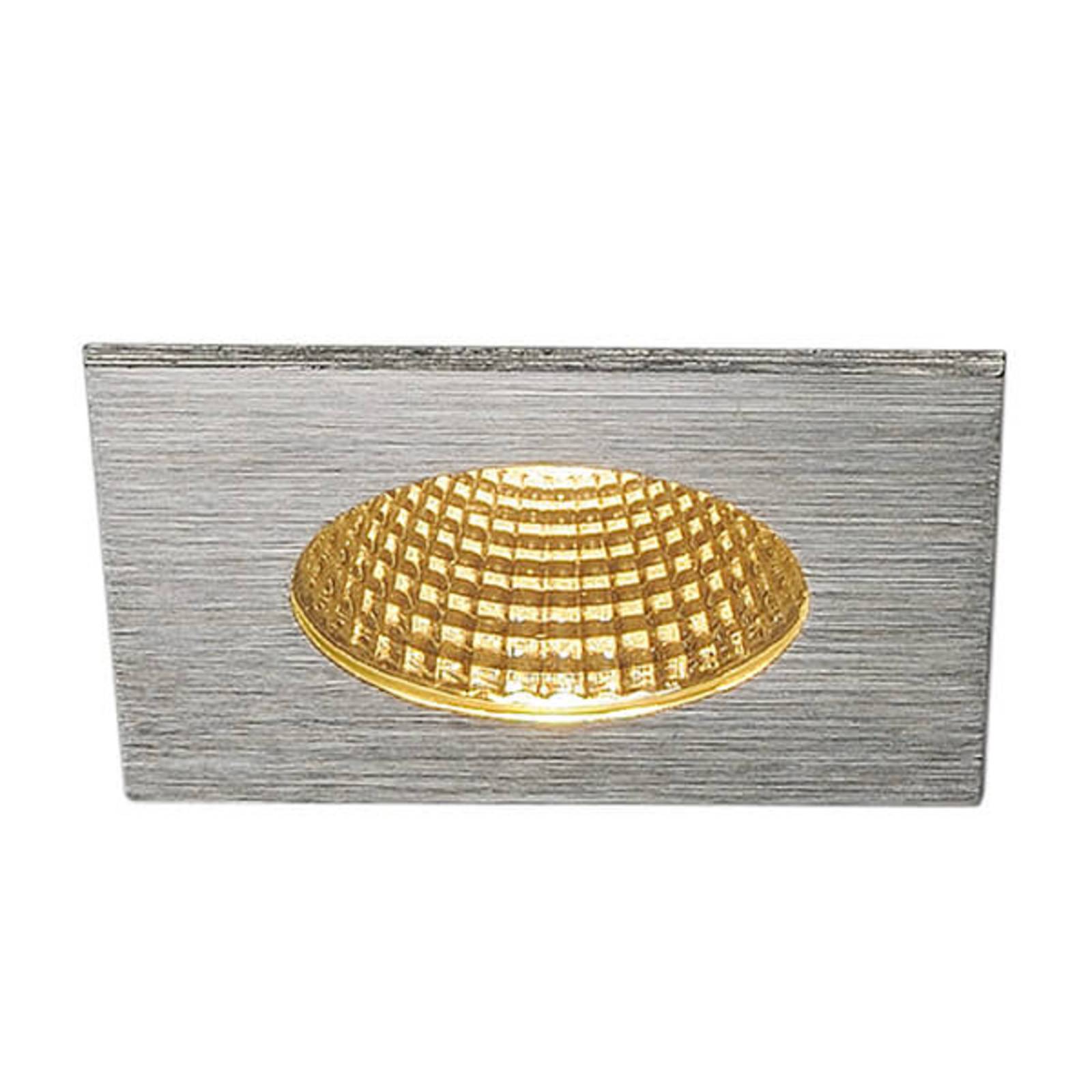 SLV Patta I LED recessed light angular brushed alu