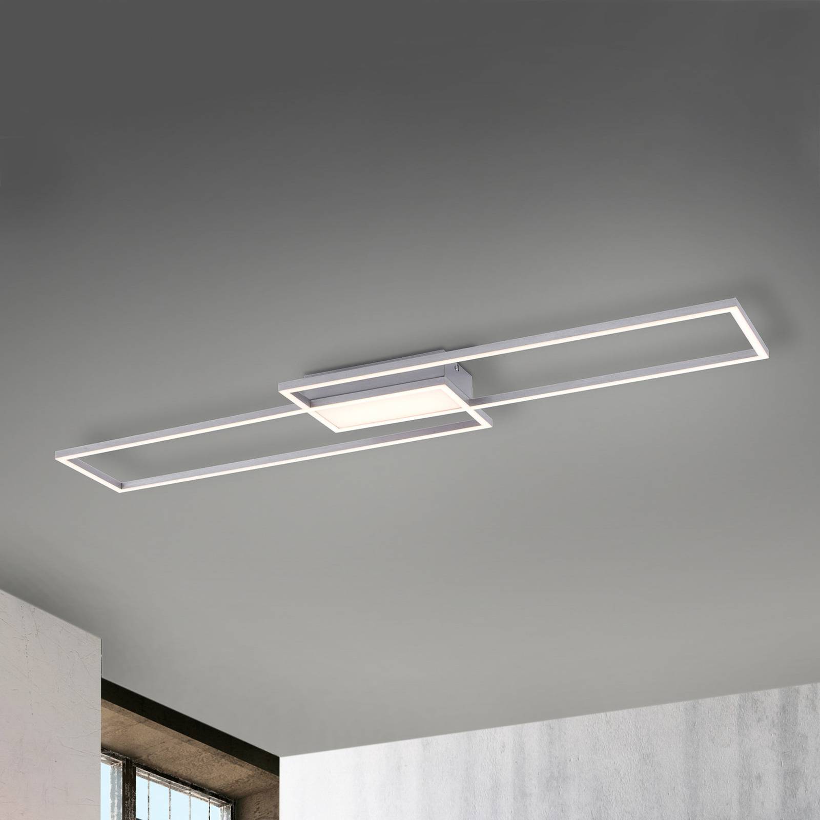 JUST LIGHT. LED stropní svítidlo Asmin, CCT, ocel, 109,5x25,7cm