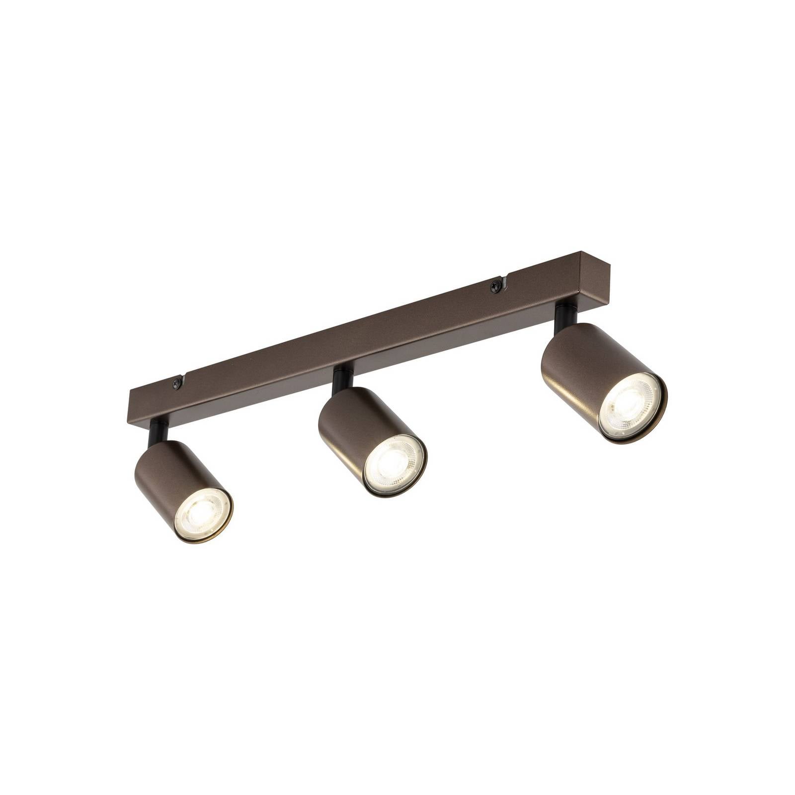 Deckenspot Top, justierbar, braun, dreiflammig linear