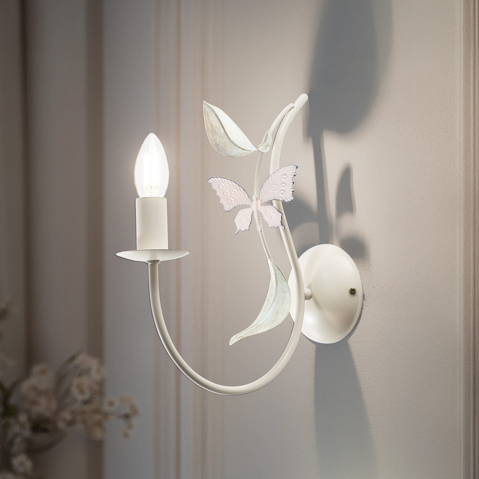 Luminex Aplică de perete Summer alb/verde/roz lățime 11 cm oțel - Camera de zi / sufragerie - alb verde roz - Metal