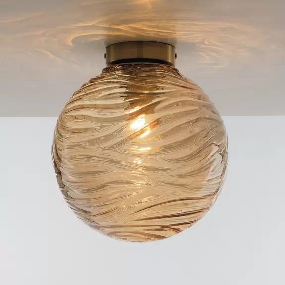 Lampenwelt Deckenleuchte Nereide, Glas bronze