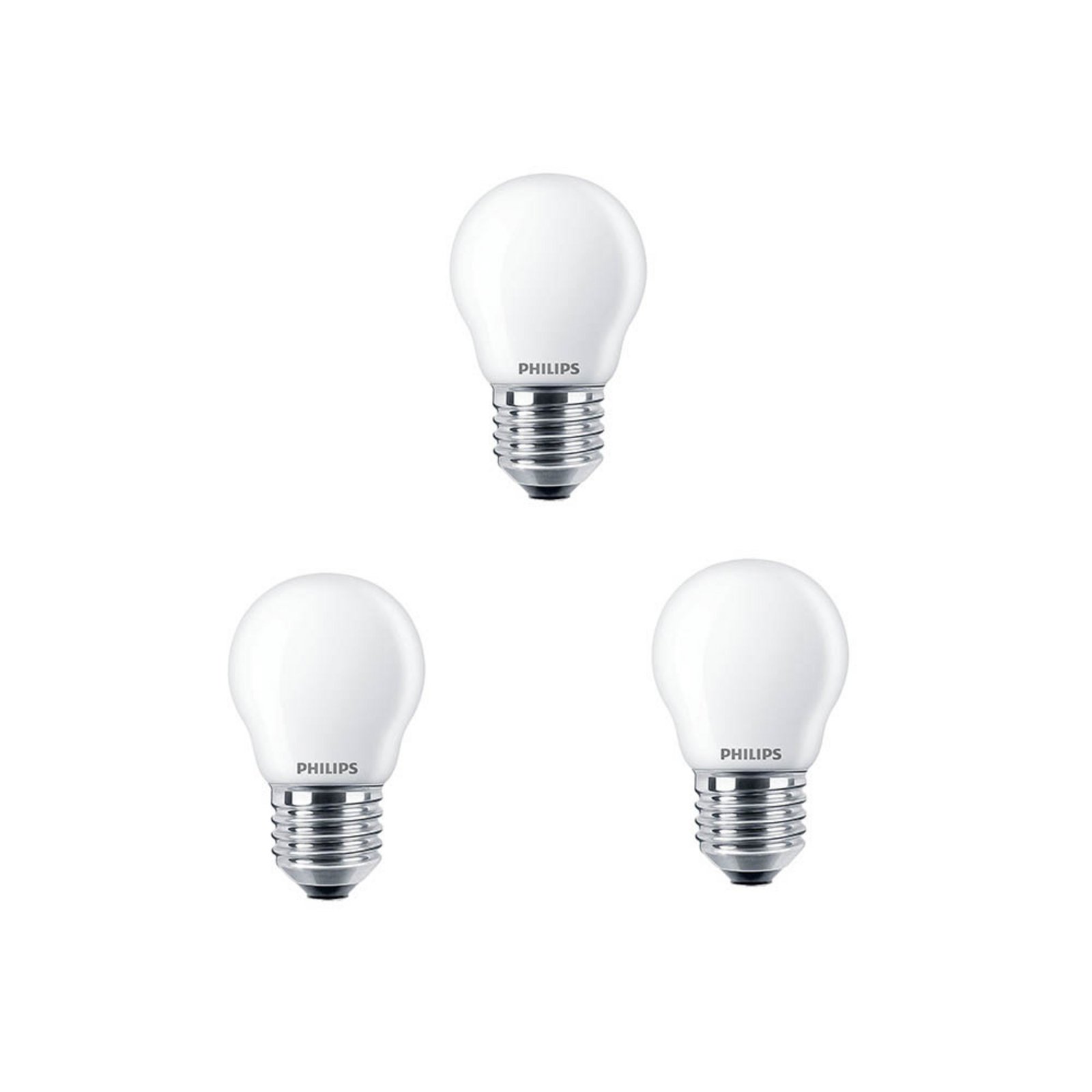 3-pack Bombilla LED 4,3W vidrio Corona (470lm) E27 - Philips