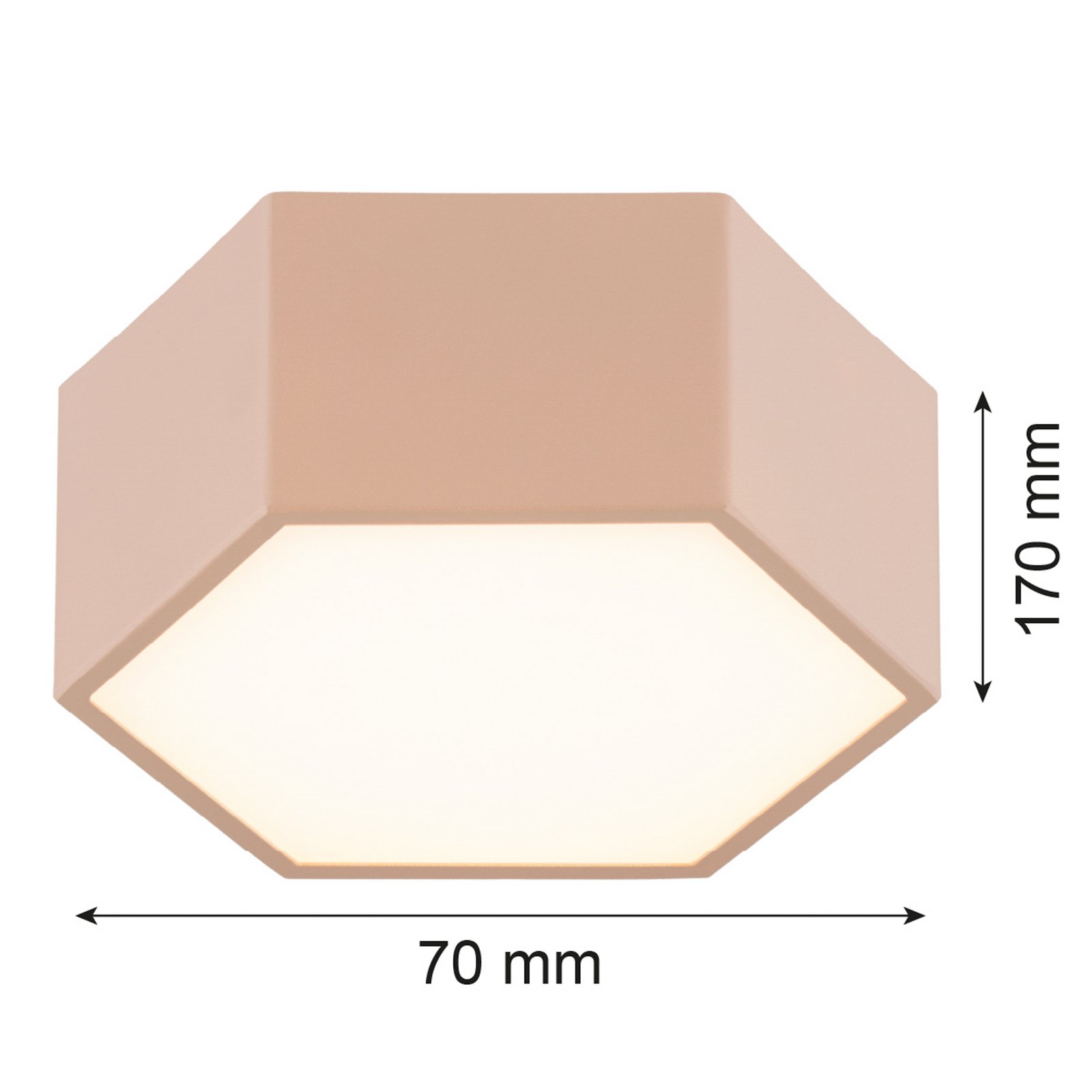 LED-Deckenleuchte Libre, pfirsichfarben, Stahl, 3.000 K