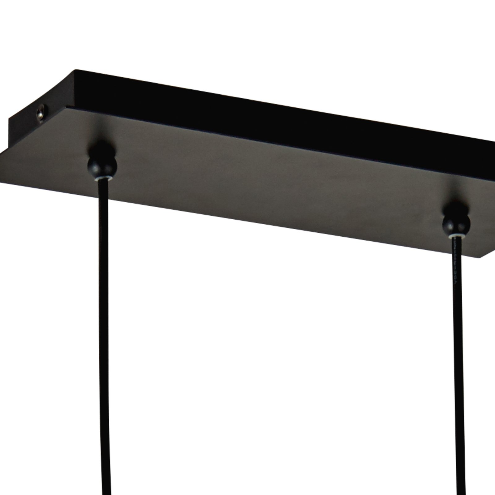 Suspension Voyager, 3 lampes, noir, verre, 65 cm, E27