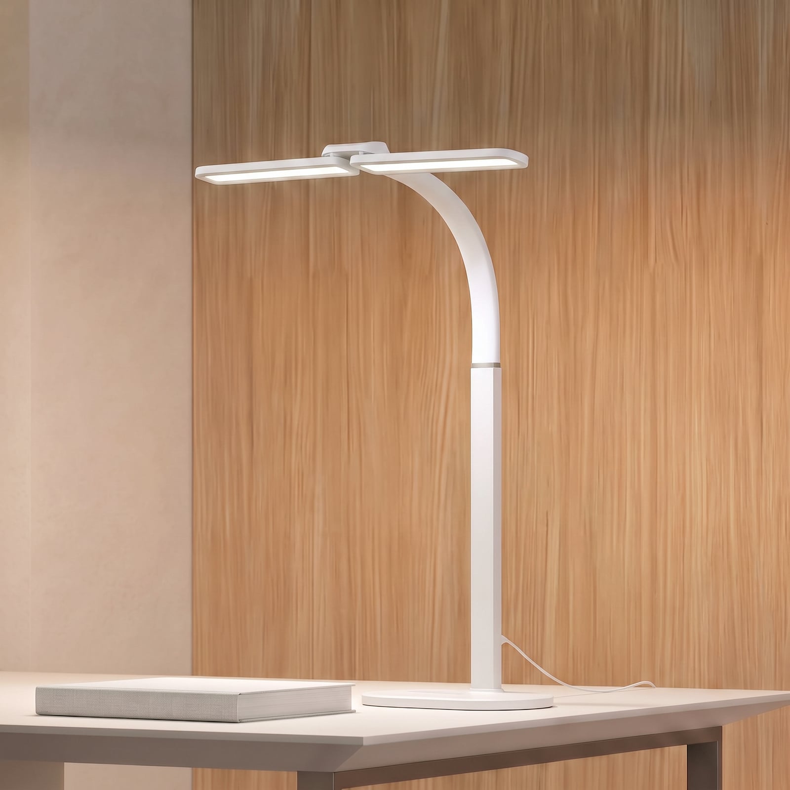 Candeeiro de secretária LED Fynnon, branco, 80 cm, CCT, regulável, alumínio -