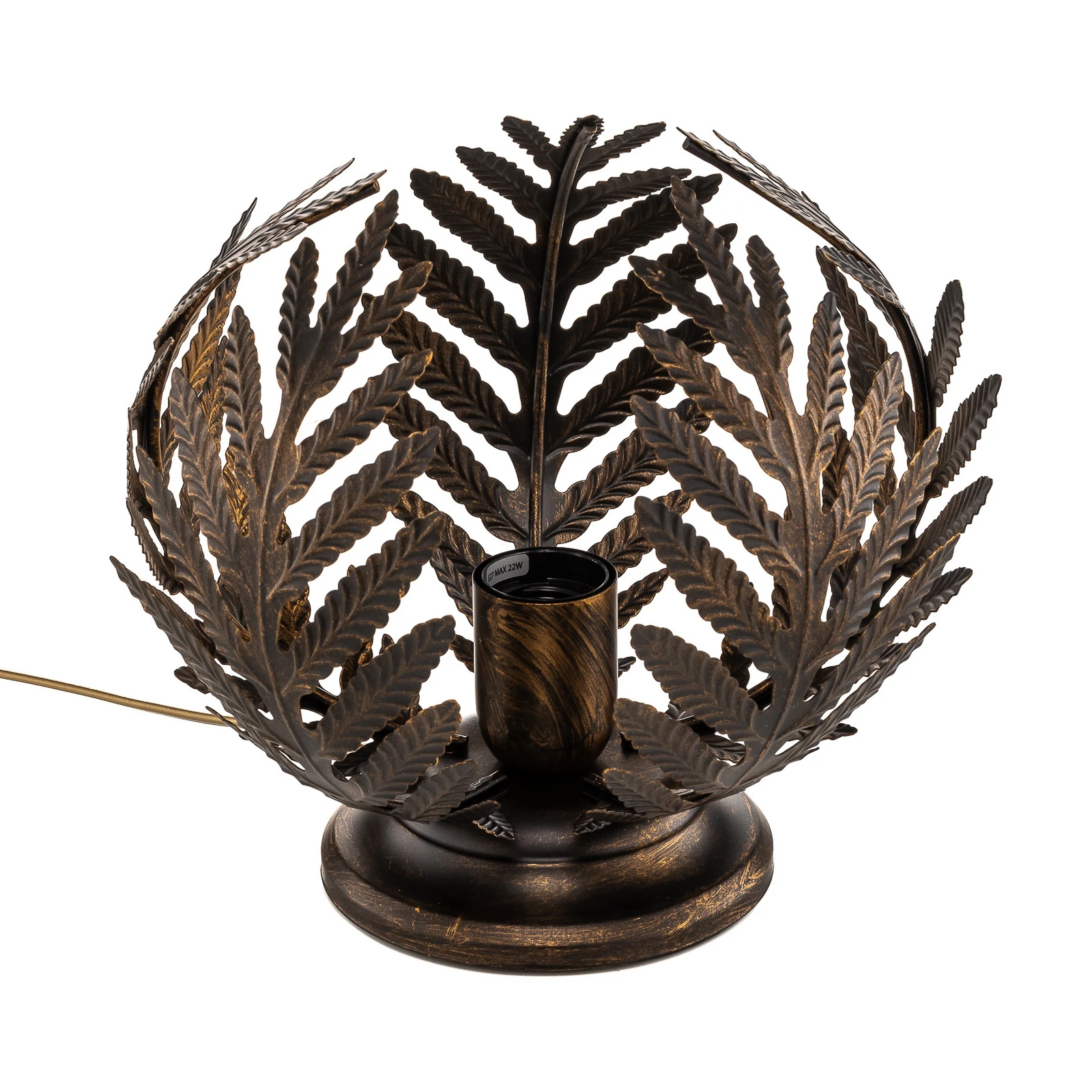 Stolní lampa Felce jako kapradina v bronzu, výška 24 cm