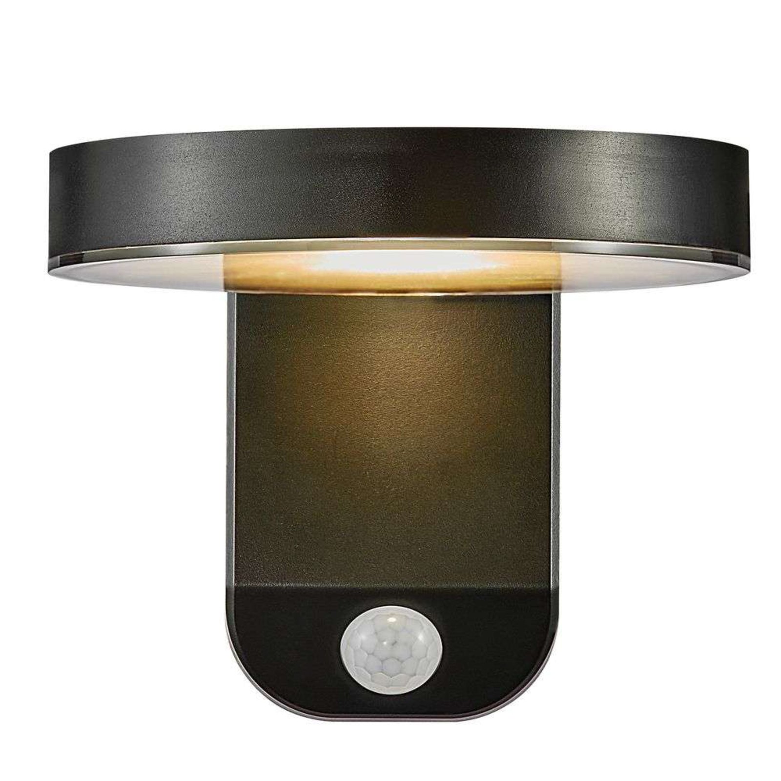 Rica Round LED Célula Solar Candeeiro de Parede Black - Nordlux