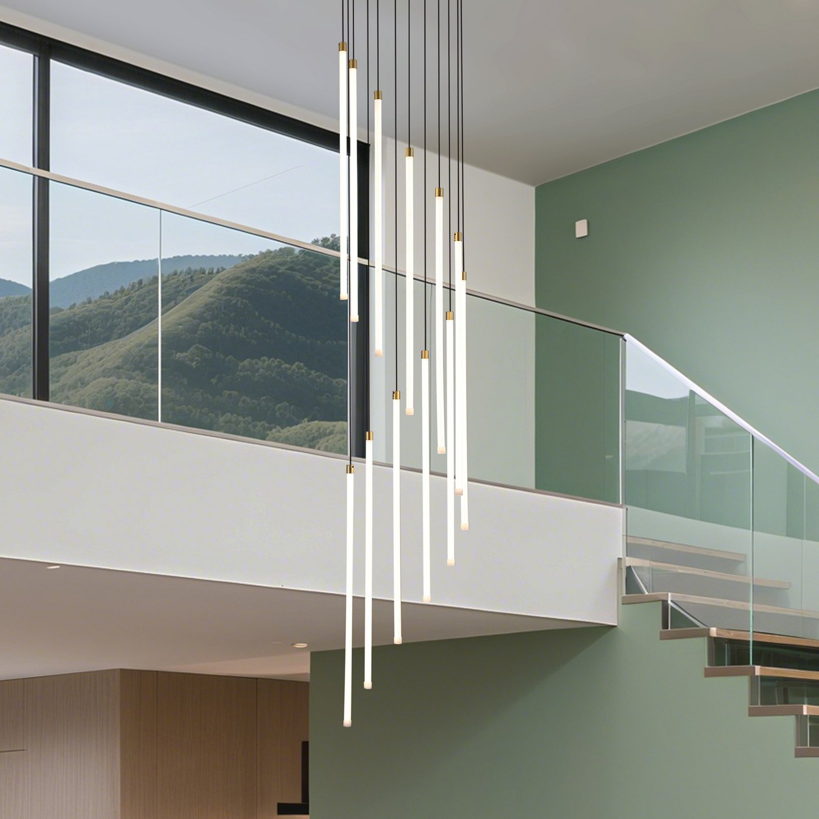 LED-Hängelampe Flare, messingfarben, Ø 35 cm, CCT, 12-flg.
