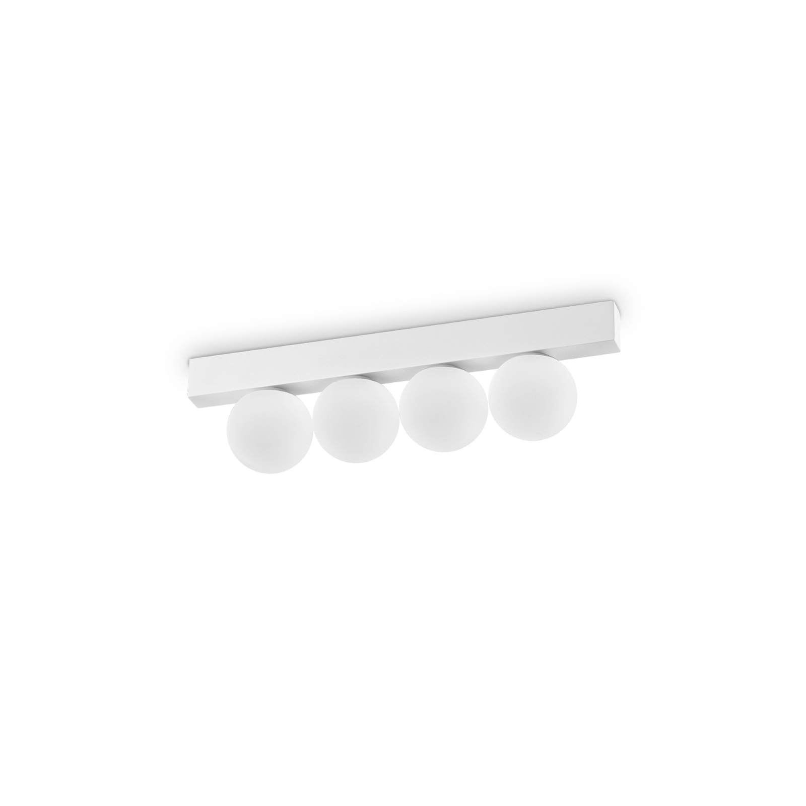 Ideal Lux Plafonnier LED Ping Pong blanc à 4 lampes, verre opalin