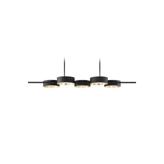 LED pendant light Sound, 5-bulb, black, Up-&Downlight | Lights.co.uk