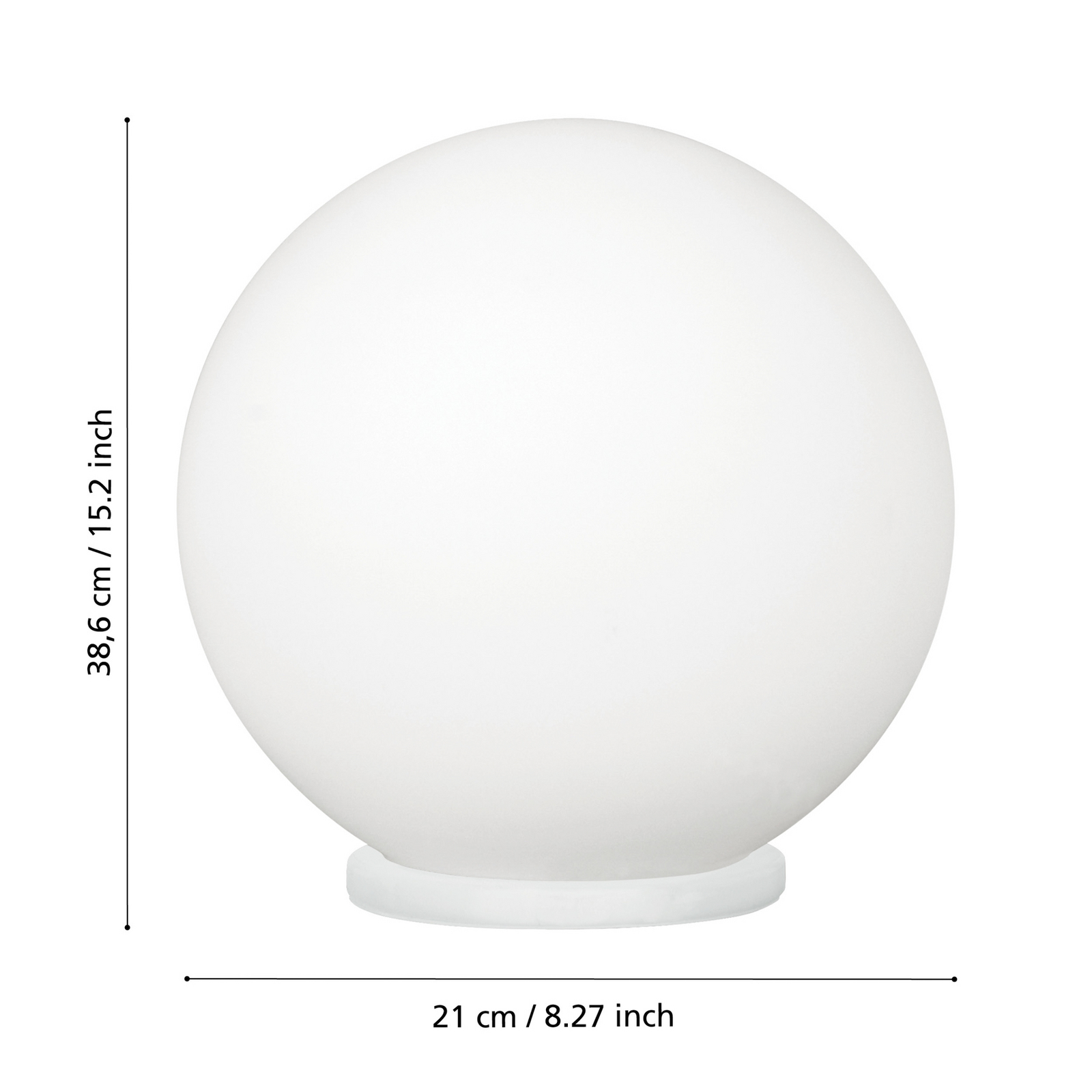 Namizna svetilka Rondo, Ø 20 cm, bela