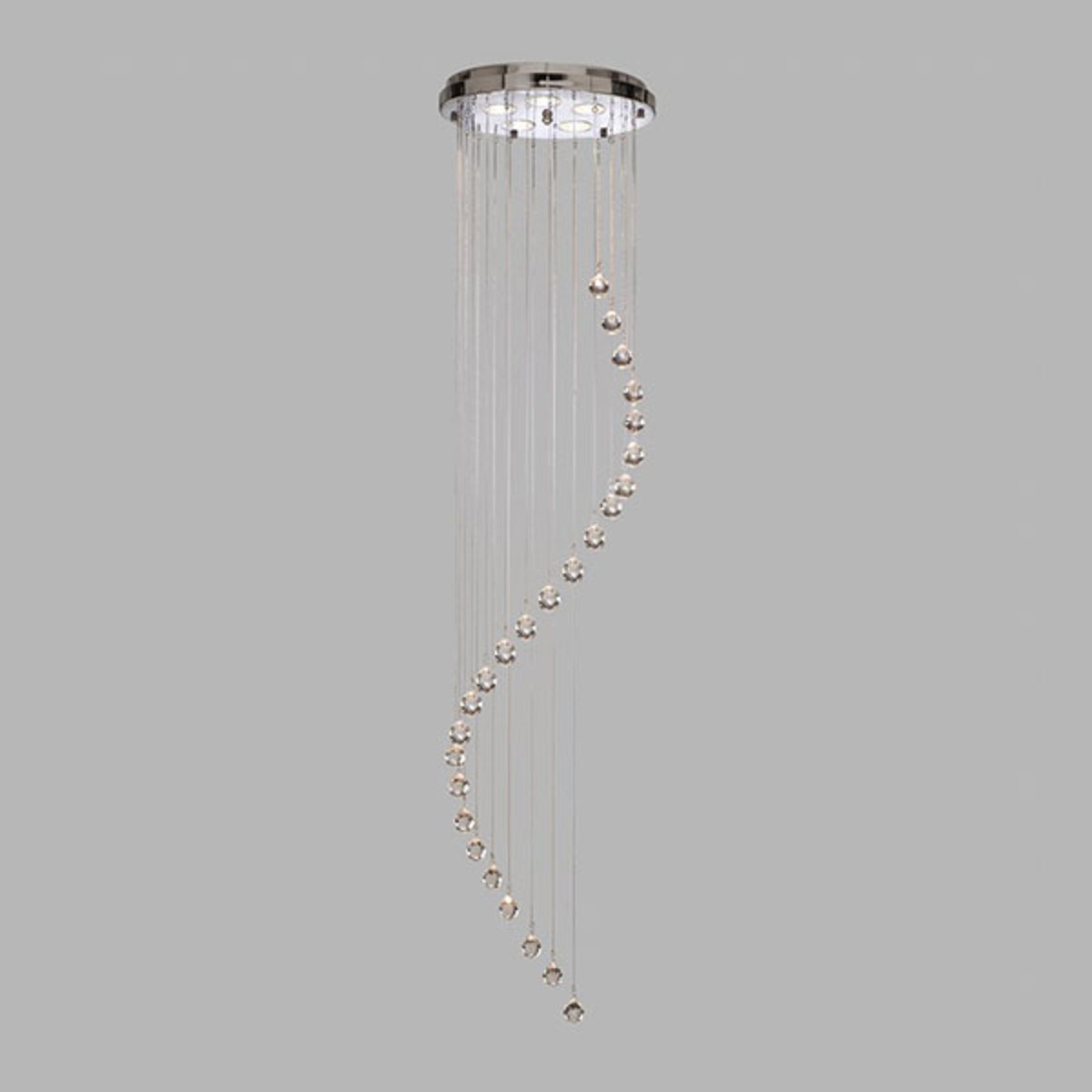 Hanglamp Hallway met kristalbezetting, 180 cm