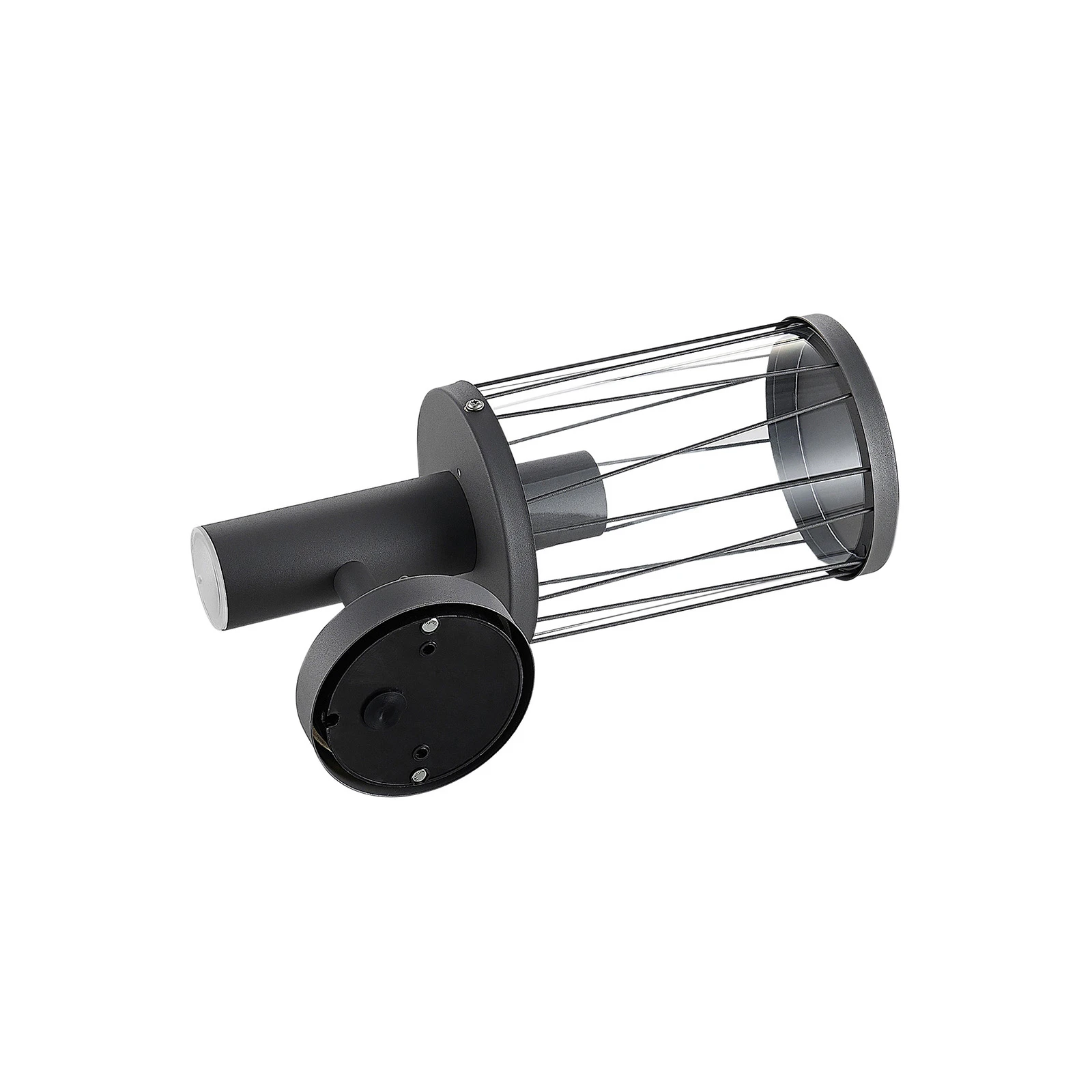 Candeeiro de parede exterior Lindby Yonan, altura 34 cm, antracite, com sensor