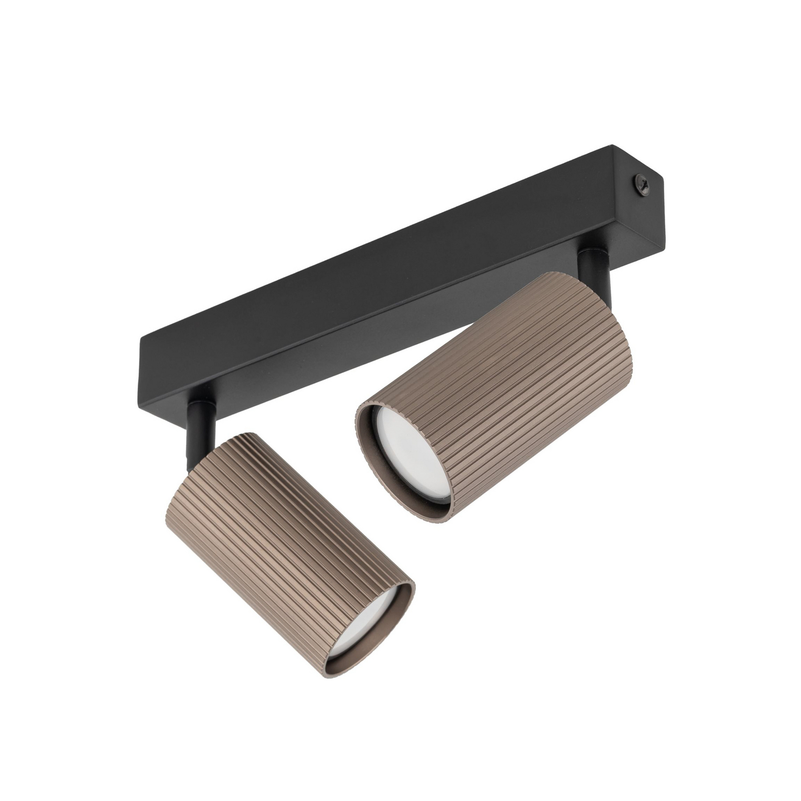 Spot pour plafond Tune, à 2 lampes, marron, métal, longueur 44 cm Spot pour plafond Tune, à 2 lampes, marron, métal, longueur 44 cm