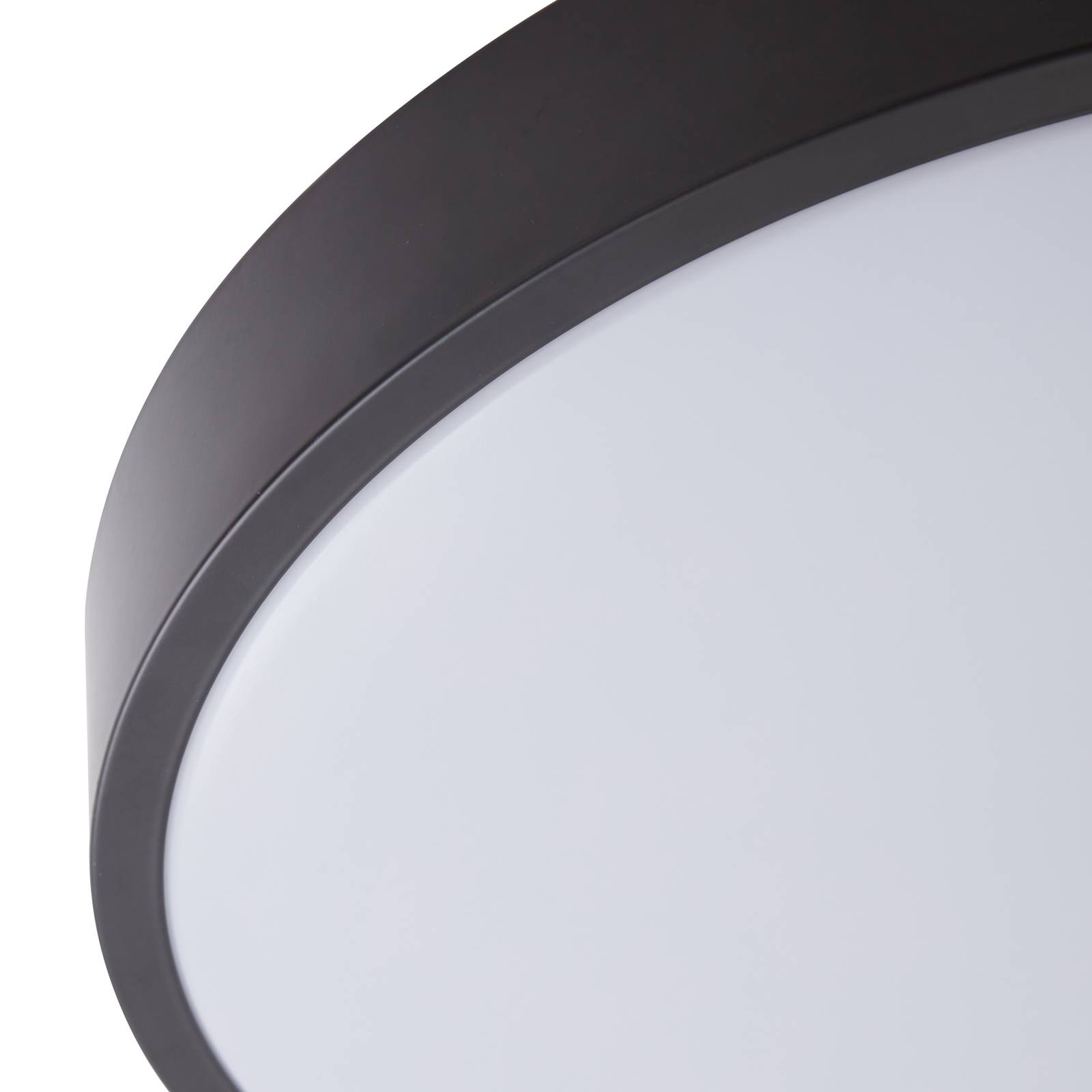 Lindby lampa sufitowa LED Medon Ø 38 cm czarny plastik IP44