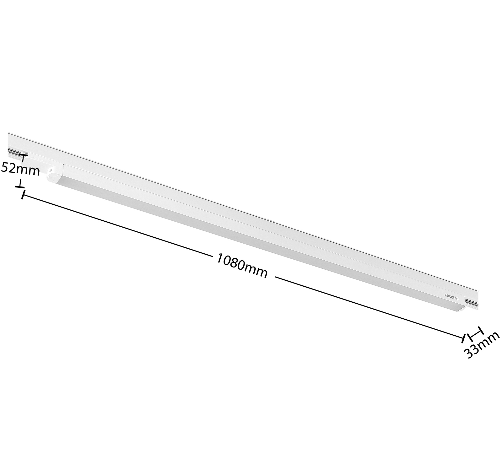 Arcchio Harlow LED-skinne, hvit, 109 cm