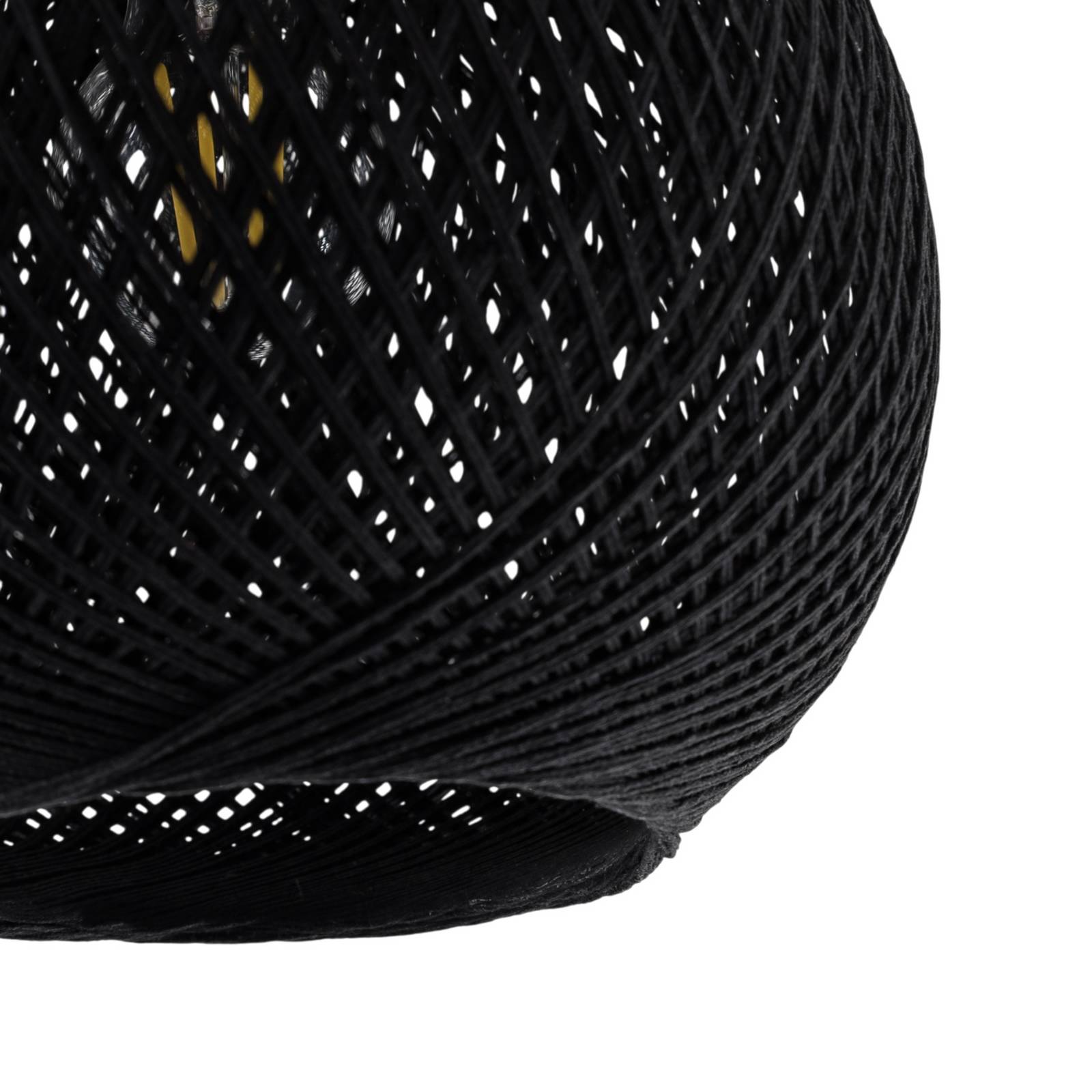 Deckenleuchte Yumak, schwarz, Ø 26 cm, Seil, 1-flammig günstig online kaufen