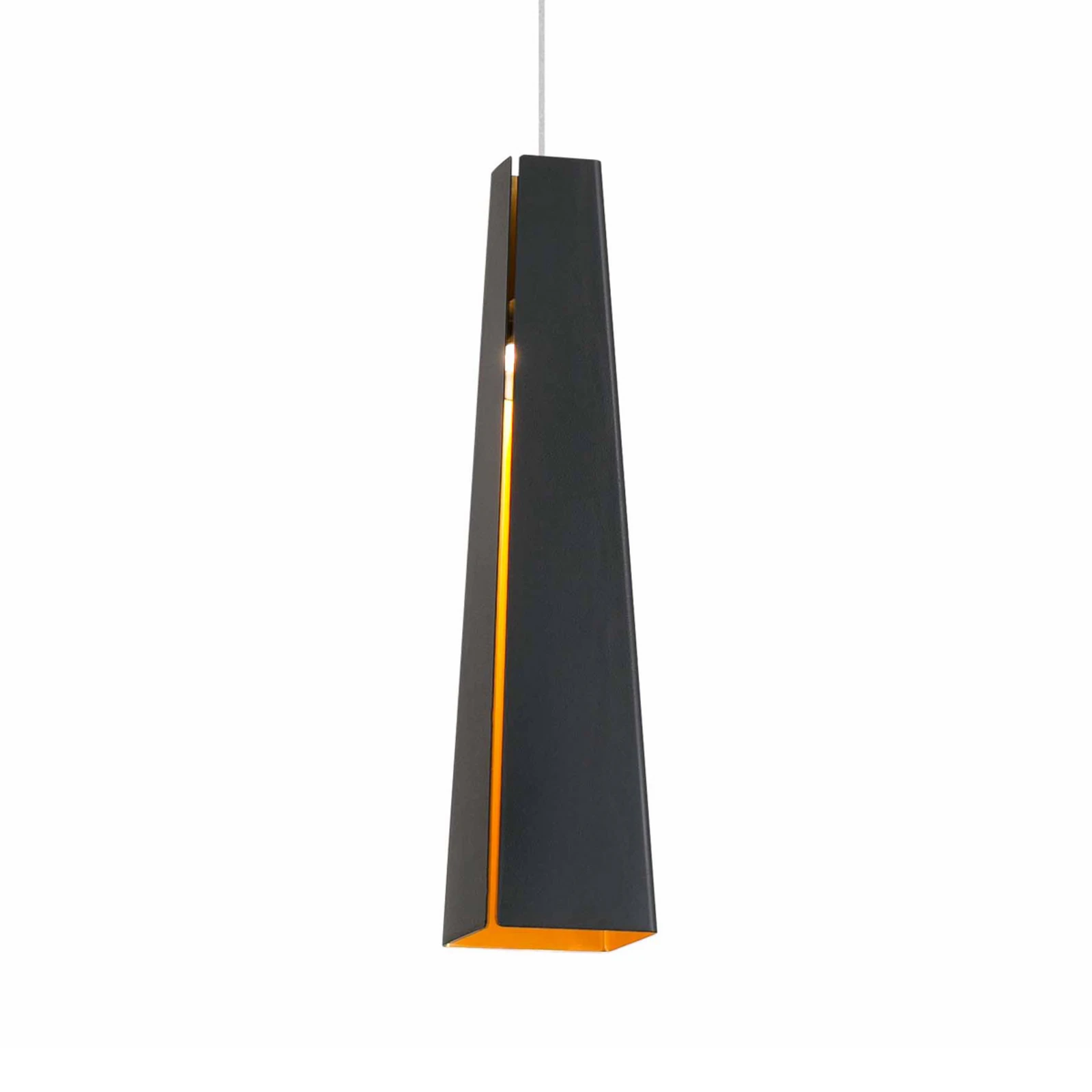 Crno-zlatna aluminijska visilica Pluma, LED