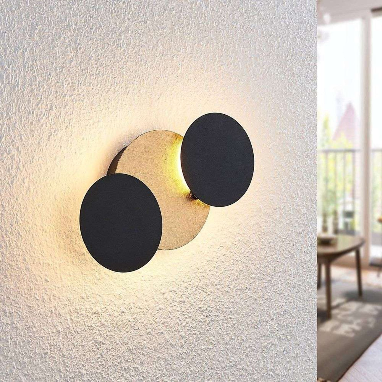 Grazyna 3 LED Aplică de Perete Black/Gold - Lindby