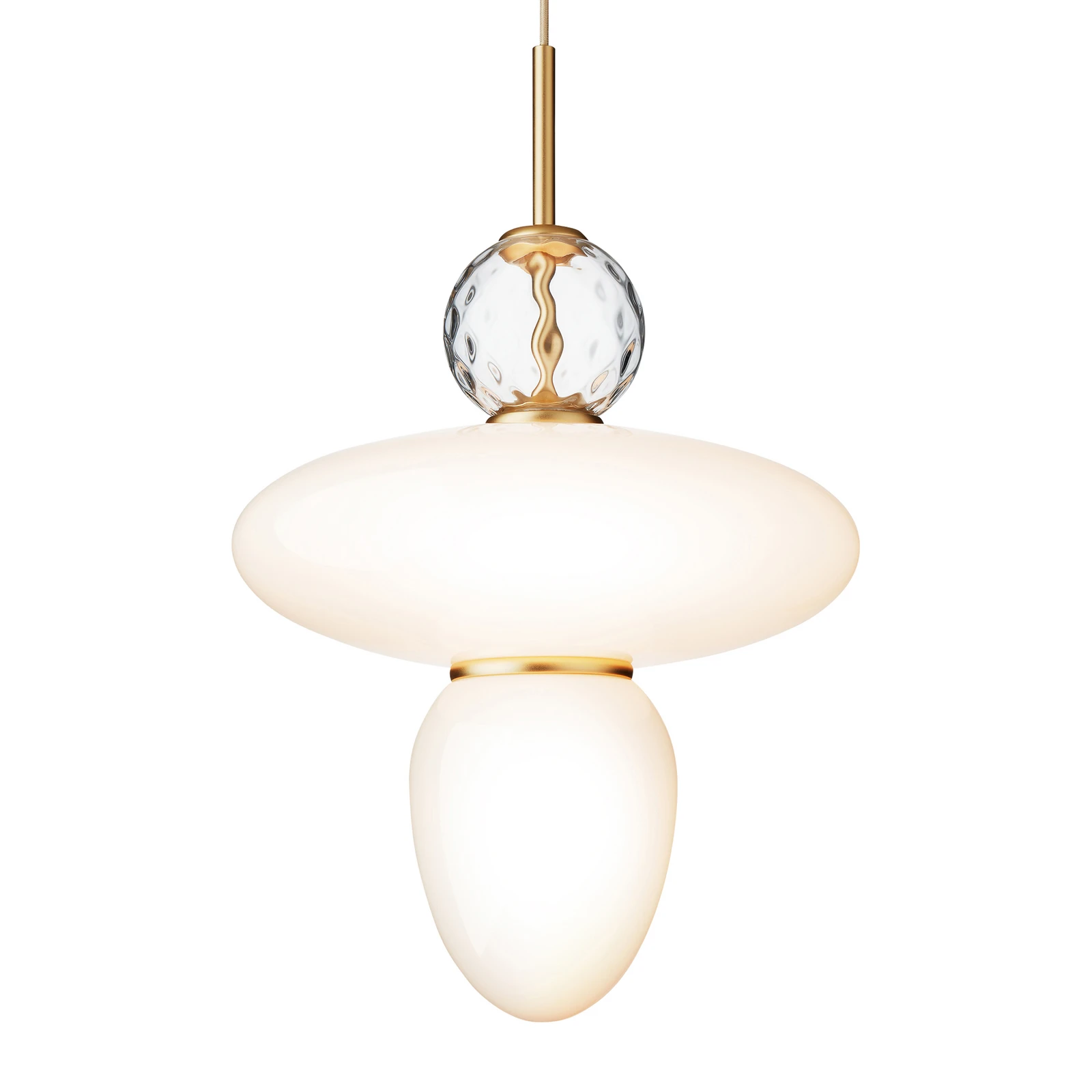 Nuura Rizzatto 43 závesná lampa, mosadz/biela