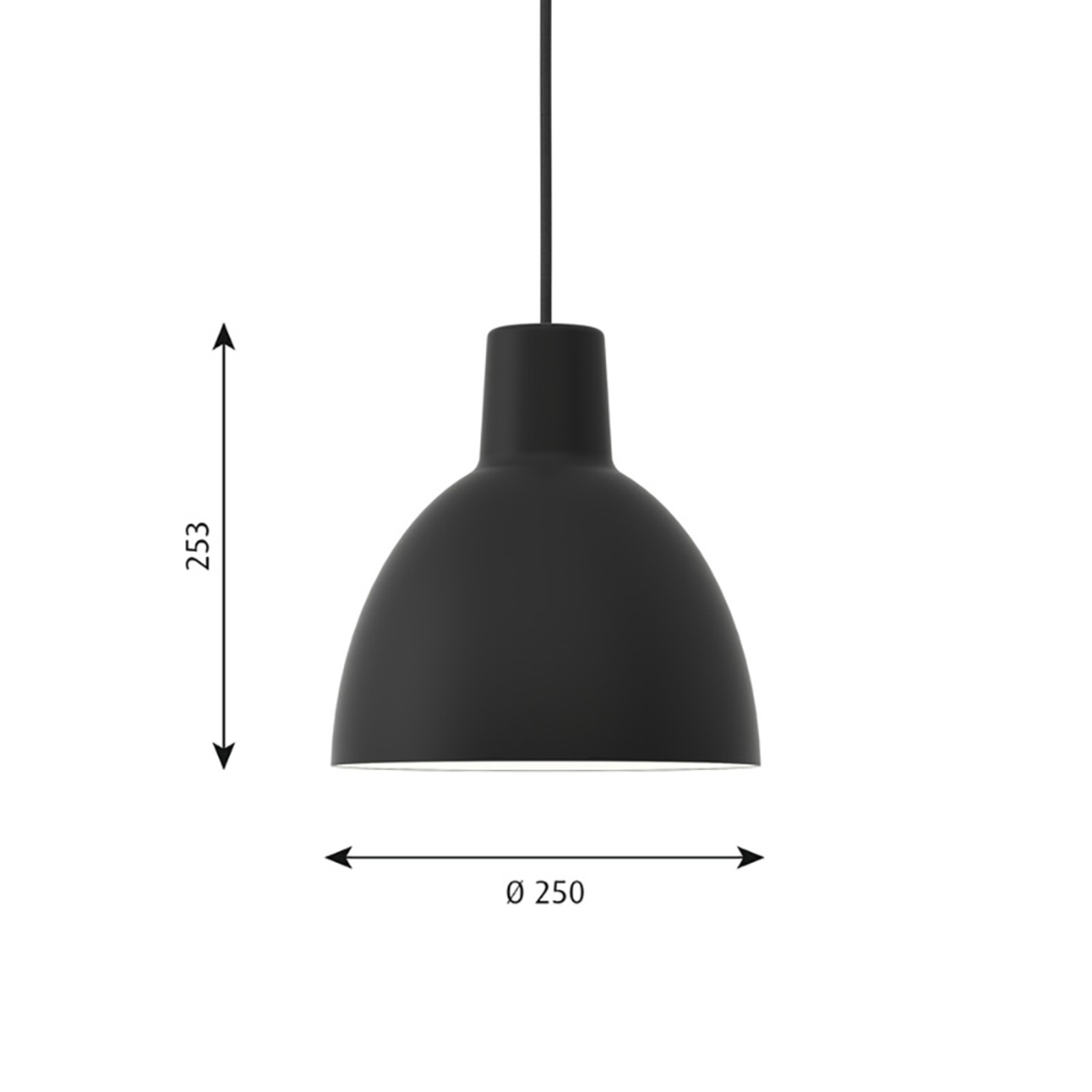 Toldbod 250 Lustră Pendul Black - Louis Poulsen