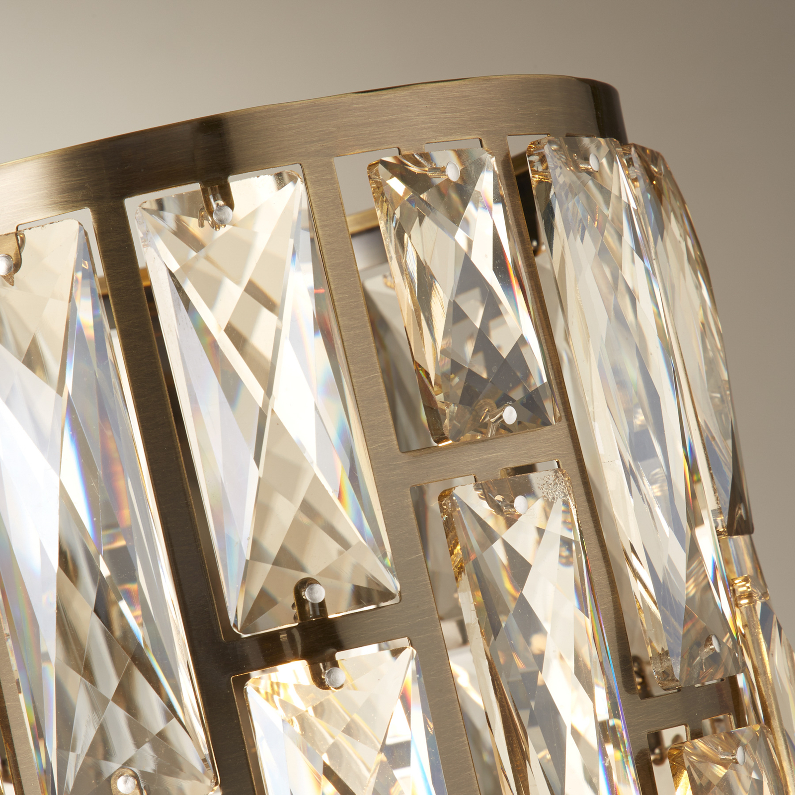Bordslampa Bijou, mässing, kristallglas