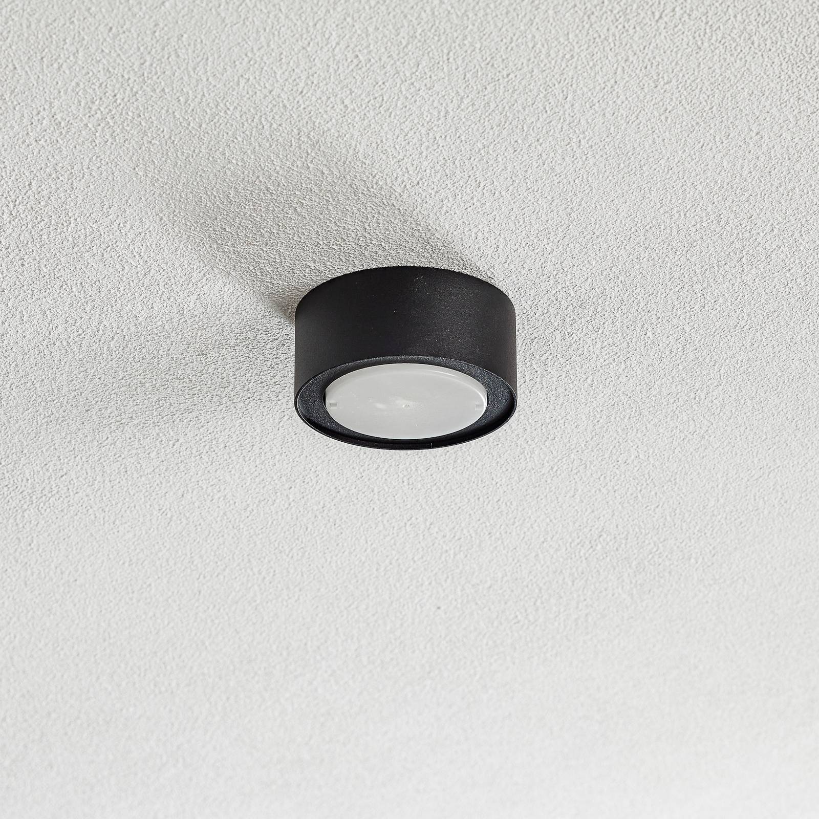 euluna spot pour plafond flea en acier, noir