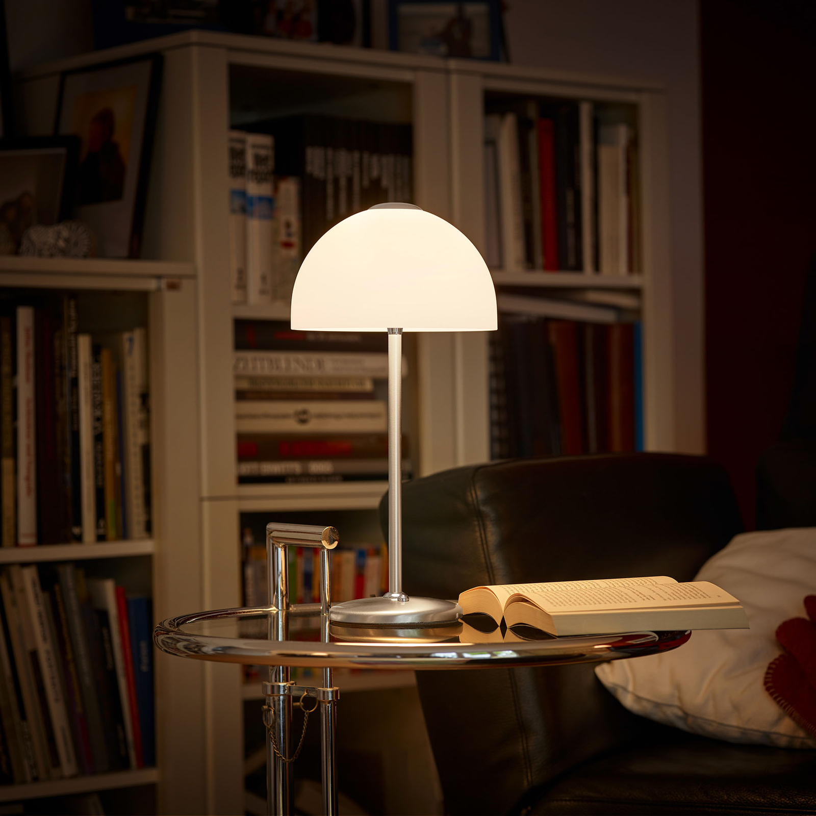 BANKAMP Masterpieces table lamp, nickel, 33 cm