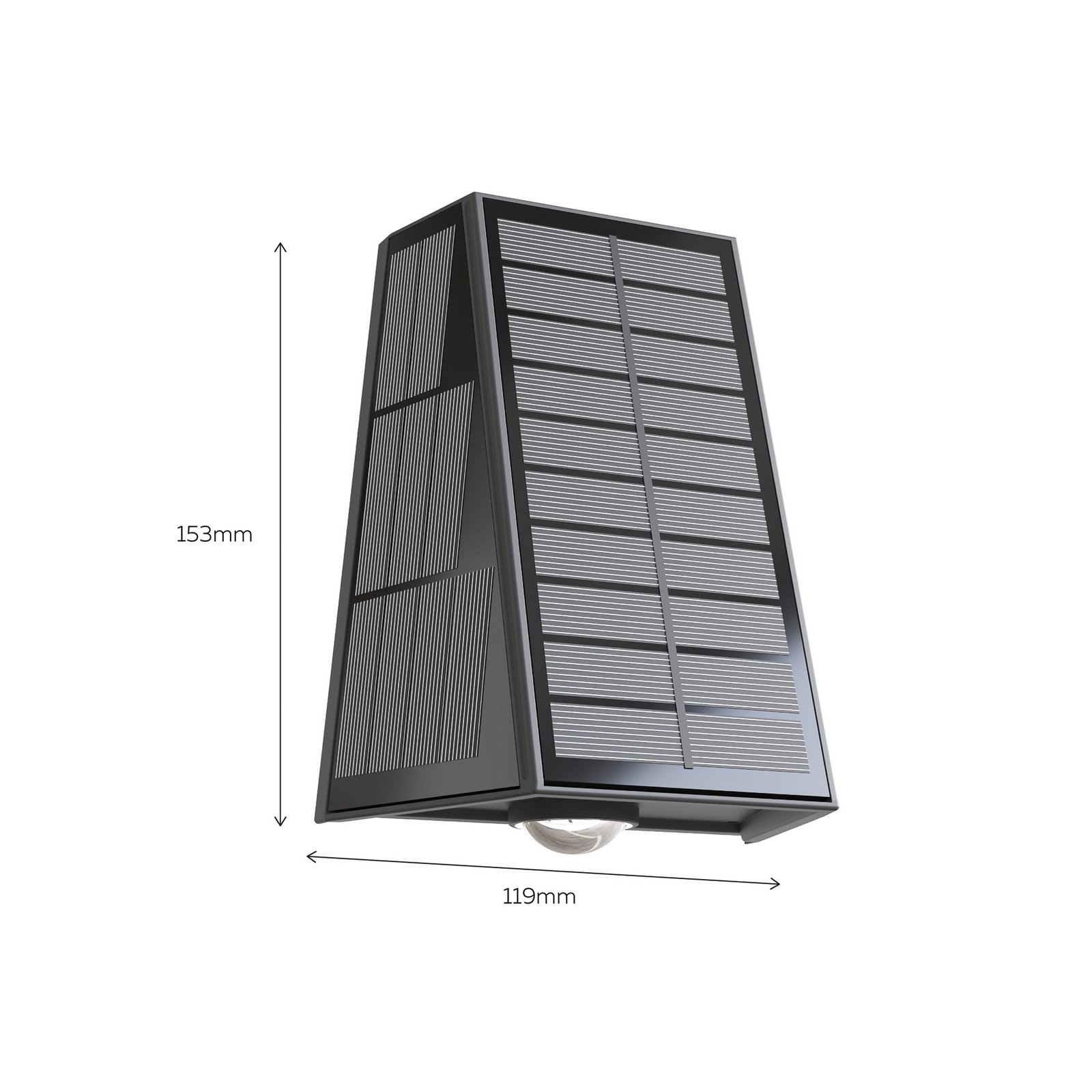 Calex Matera solar LED outdoor wall light, up/down, black