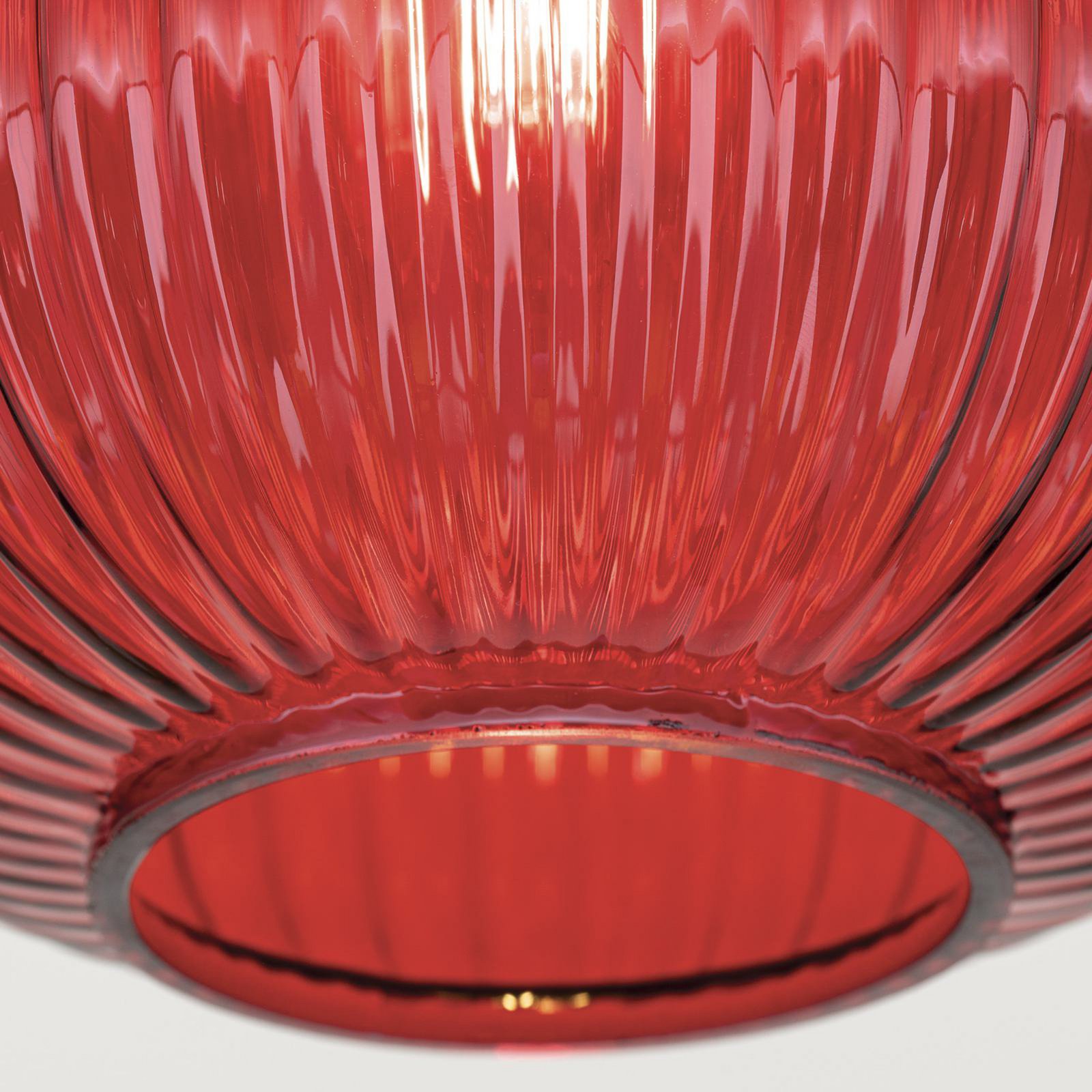 Plafonnier Carneval, rouge, Ø 20 cm, verre, E27