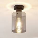 Lindby Kourtney ceiling light, glass lampshade
