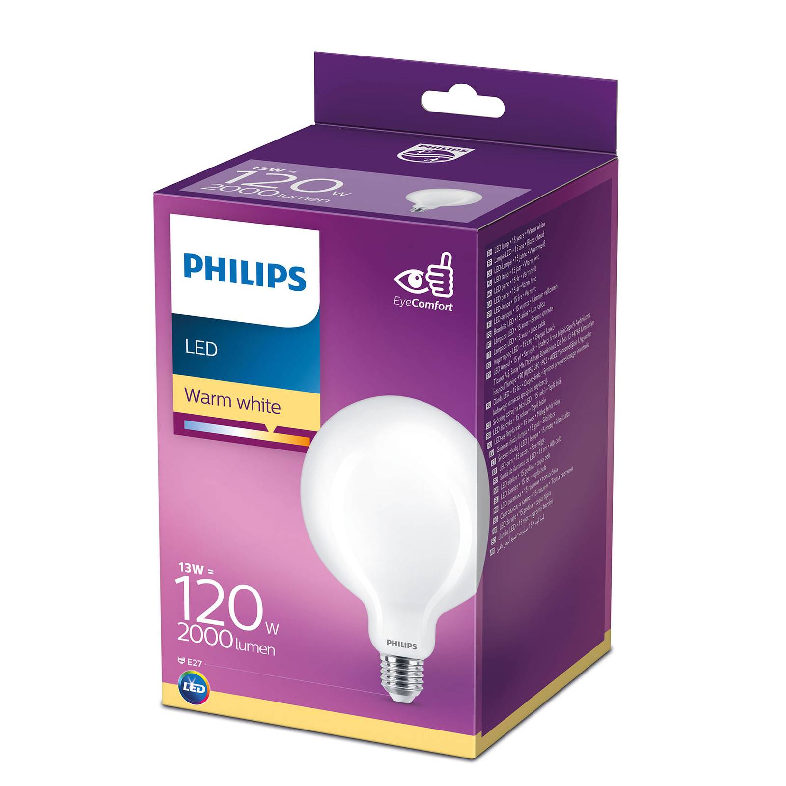 Philips LED Classic gömb lámpa E27 G120 13W matt