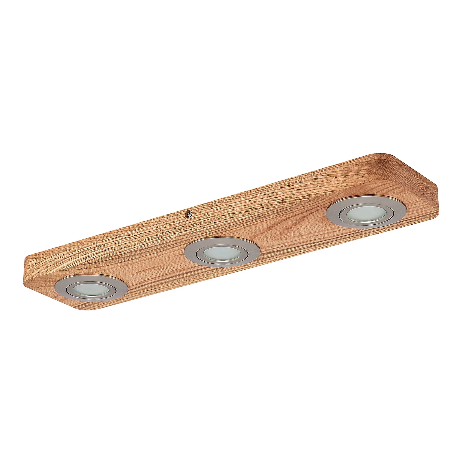 Lindby Plafón LED Mikari, 48 cm, madera, orientable