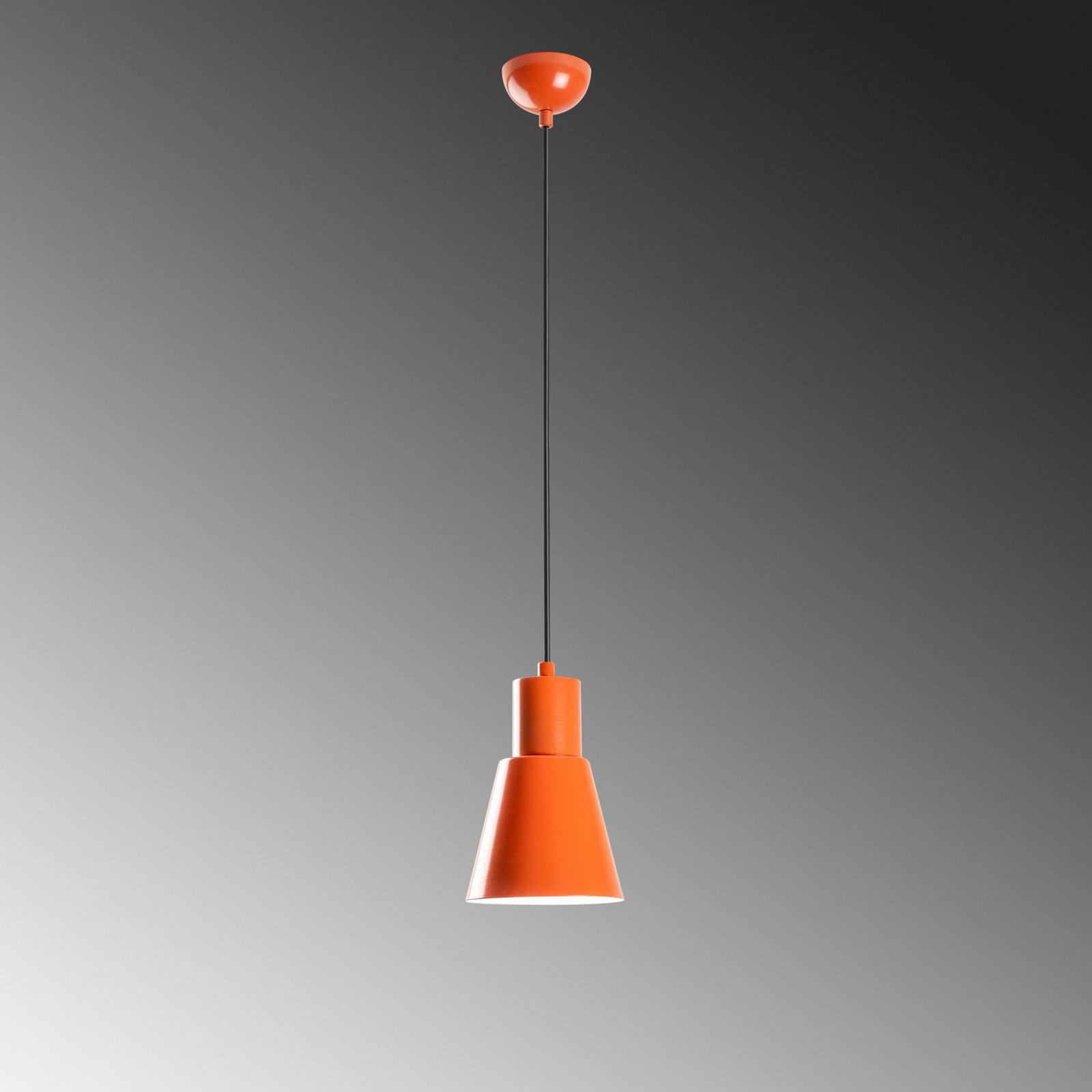 Konikkem pendant light, orange, metal, Ø 14 cm, E27
