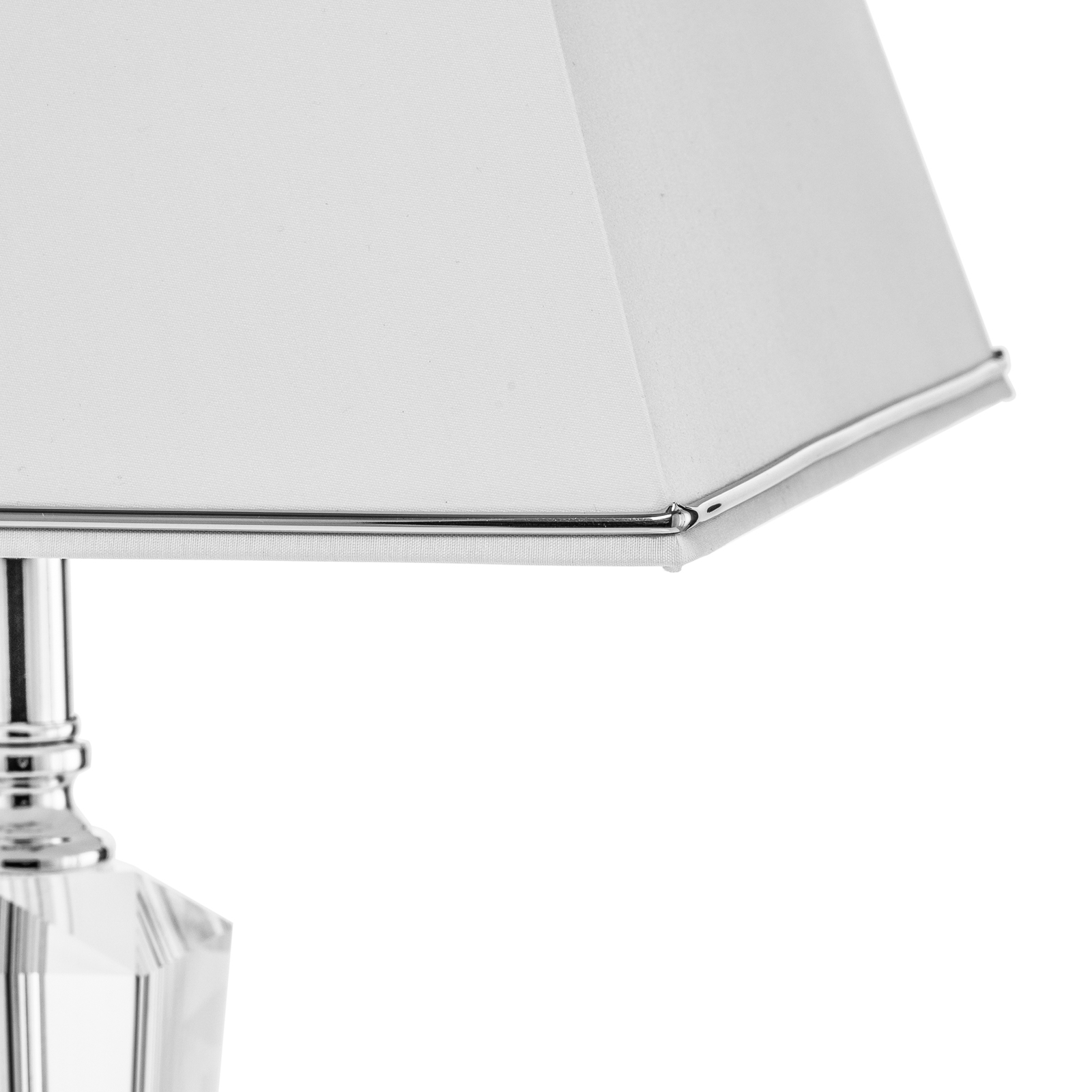 Lampada tavolo Veroniqu, base stretta bianco/cromo