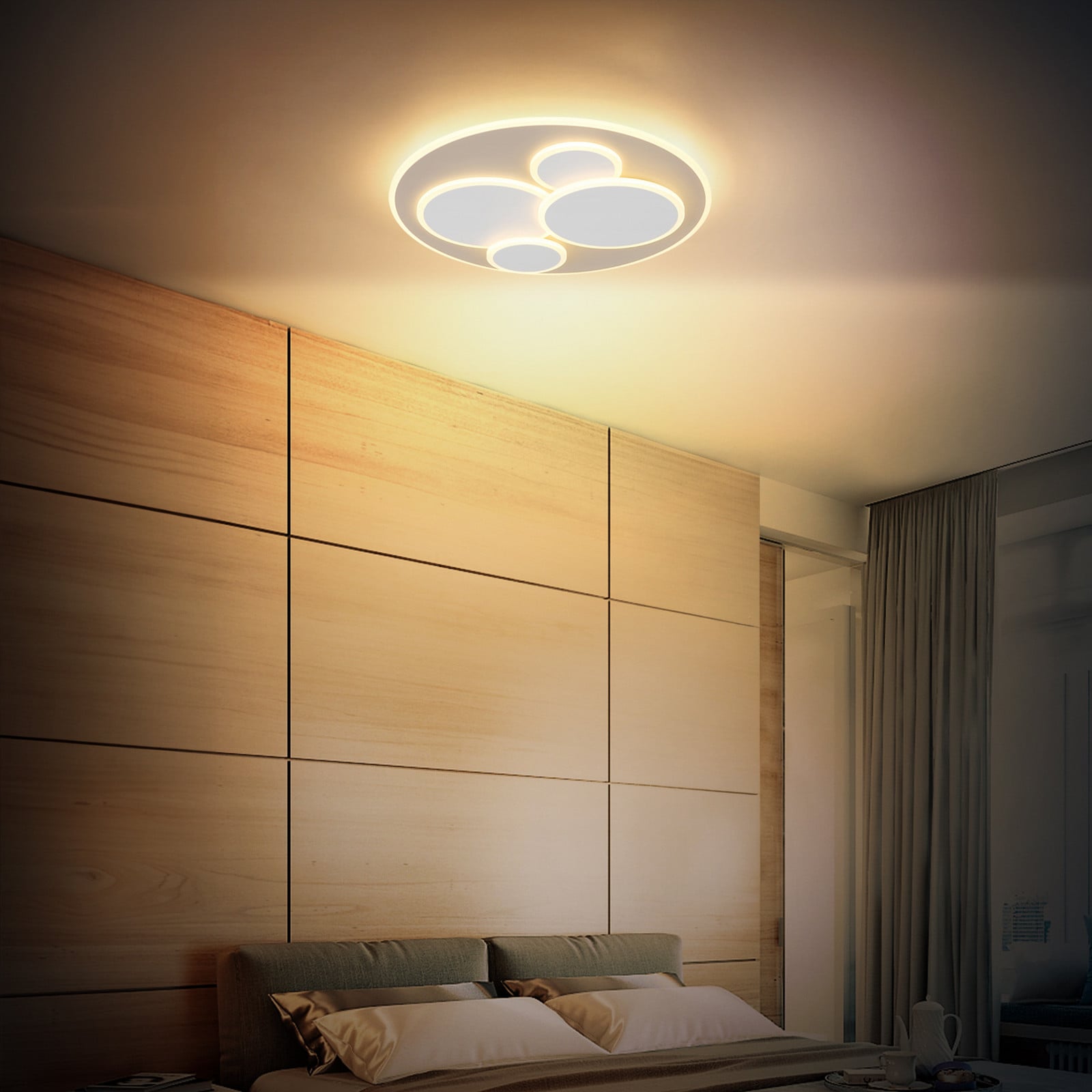 Globo Plafonieră LED Monty Ø 49 cm alb/nisip metal/plastic - Camera de zi / sufragerie - Modern - nisip alb