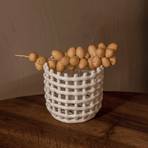 ferm LIVING Ceramic basket, round, Ø 16 cm, white, ceramic