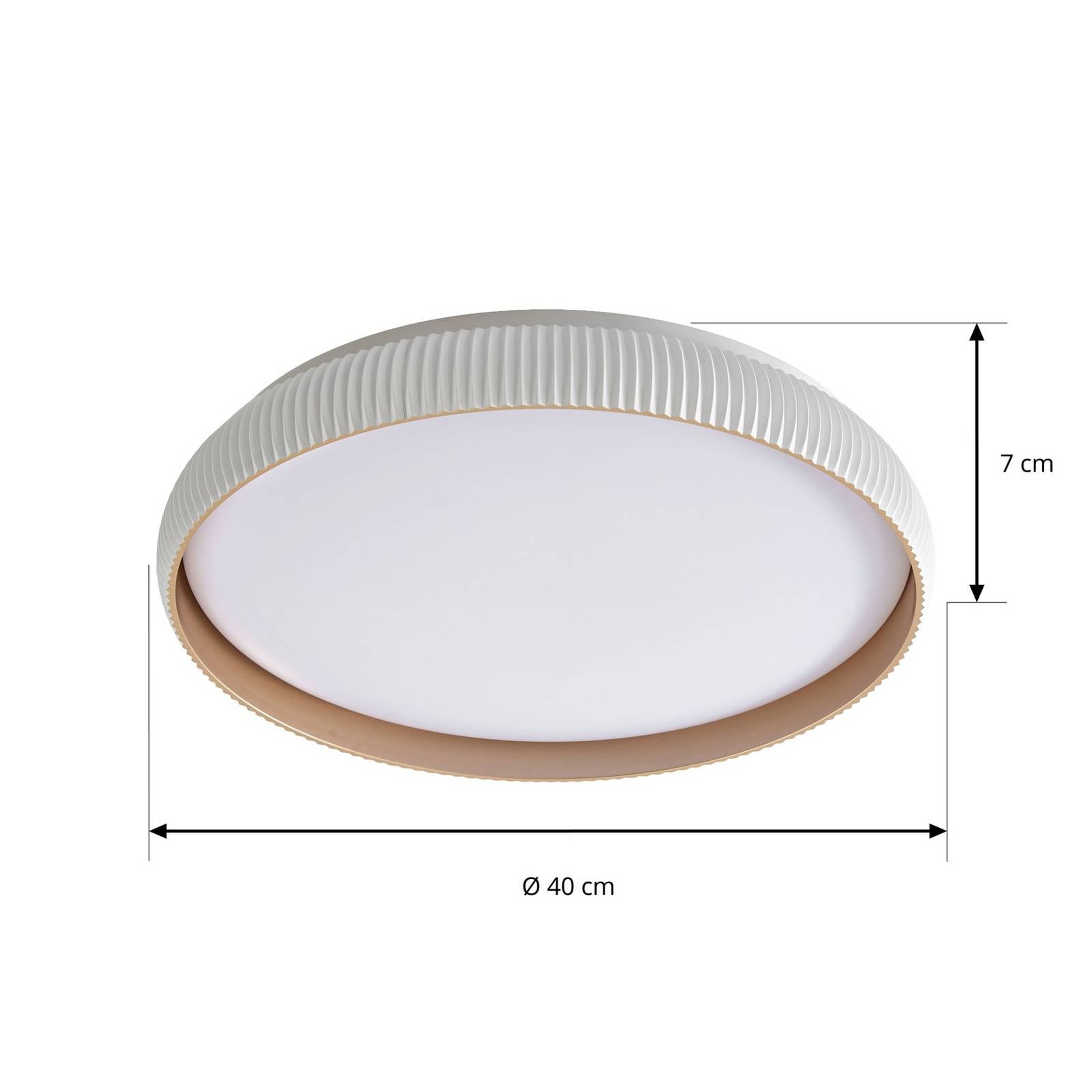 Lampa sufitowa LED Lindby Jovian, biała, Ø 40 cm, CCT, ściemniana